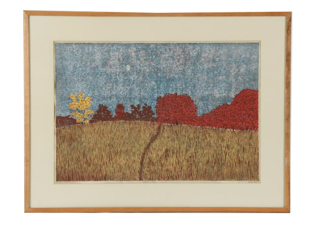 James Kirby Color Woodcut Print "Pathway"