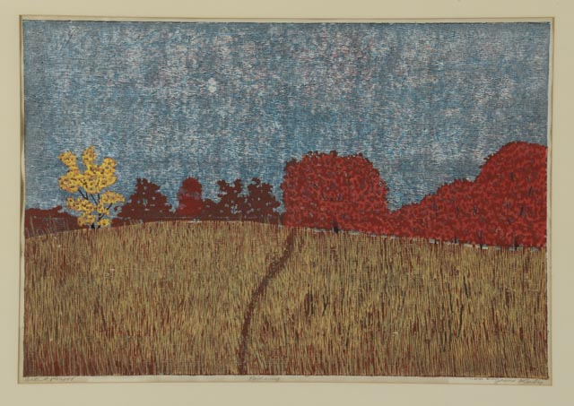 James Kirby Color Woodcut Print "Pathway"