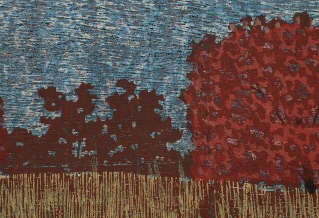 James Kirby Color Woodcut Print "Pathway"