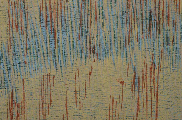 James Kirby Color Woodcut Print "Fields Near Frentress"