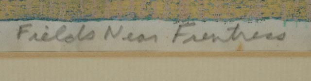 James Kirby Color Woodcut Print "Fields Near Frentress"