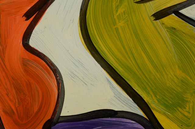 Peter Keil Original Abstract Oil on Board "Playing Ball"