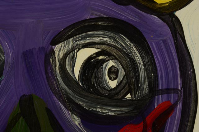 Peter Keil Original Abstract Oil on Board "Playing Ball"