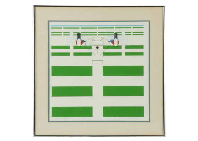 Charley Harper Signed LE Serigraph "Bluebirds in the Bluegrass"