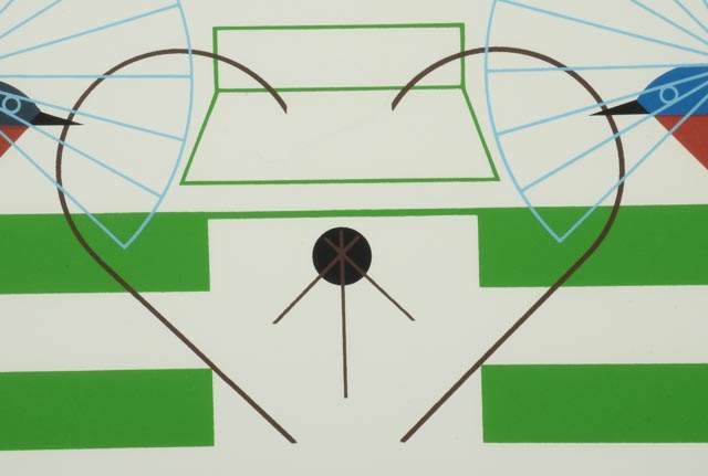 Charley Harper Signed LE Serigraph "Bluebirds in the Bluegrass"