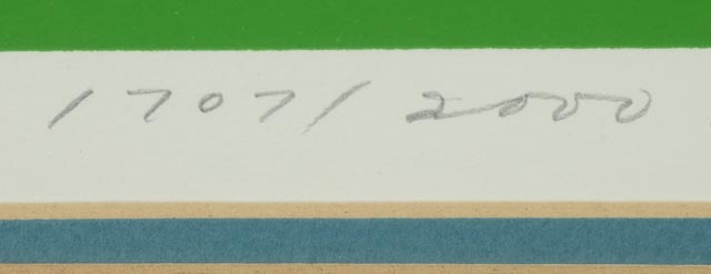 Charley Harper Signed LE Serigraph "Bluebirds in the Bluegrass"