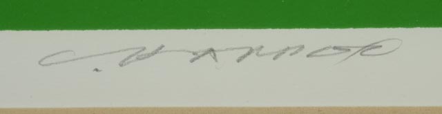 Charley Harper Signed LE Serigraph "Bluebirds in the Bluegrass"