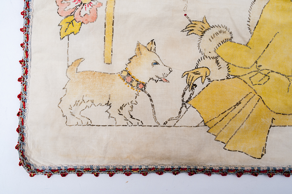 Vintage Hand-Embroidered Pillow Case