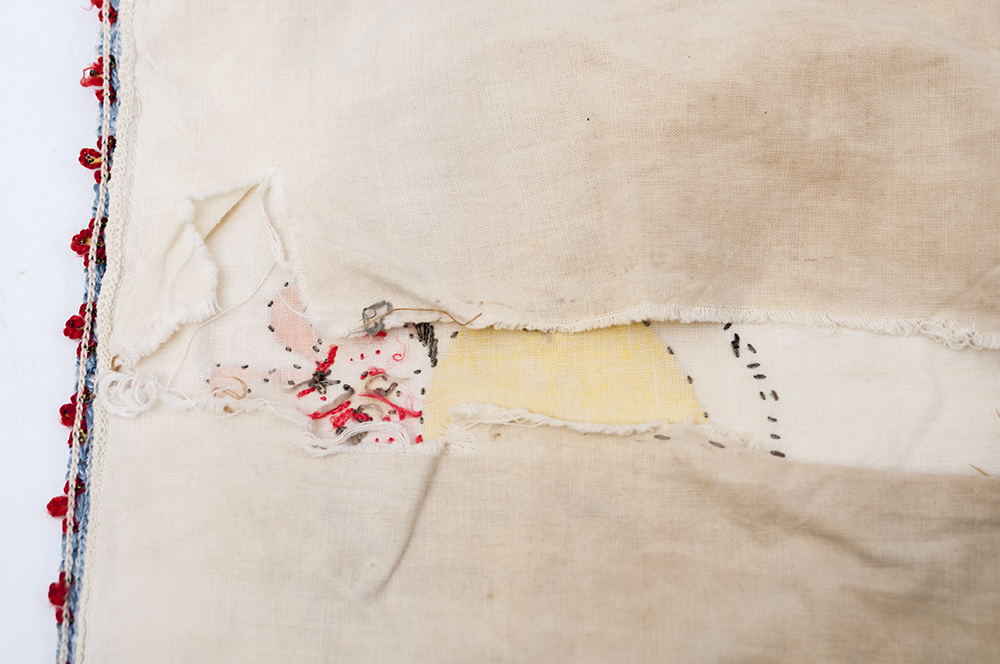 Vintage Hand-Embroidered Pillow Case