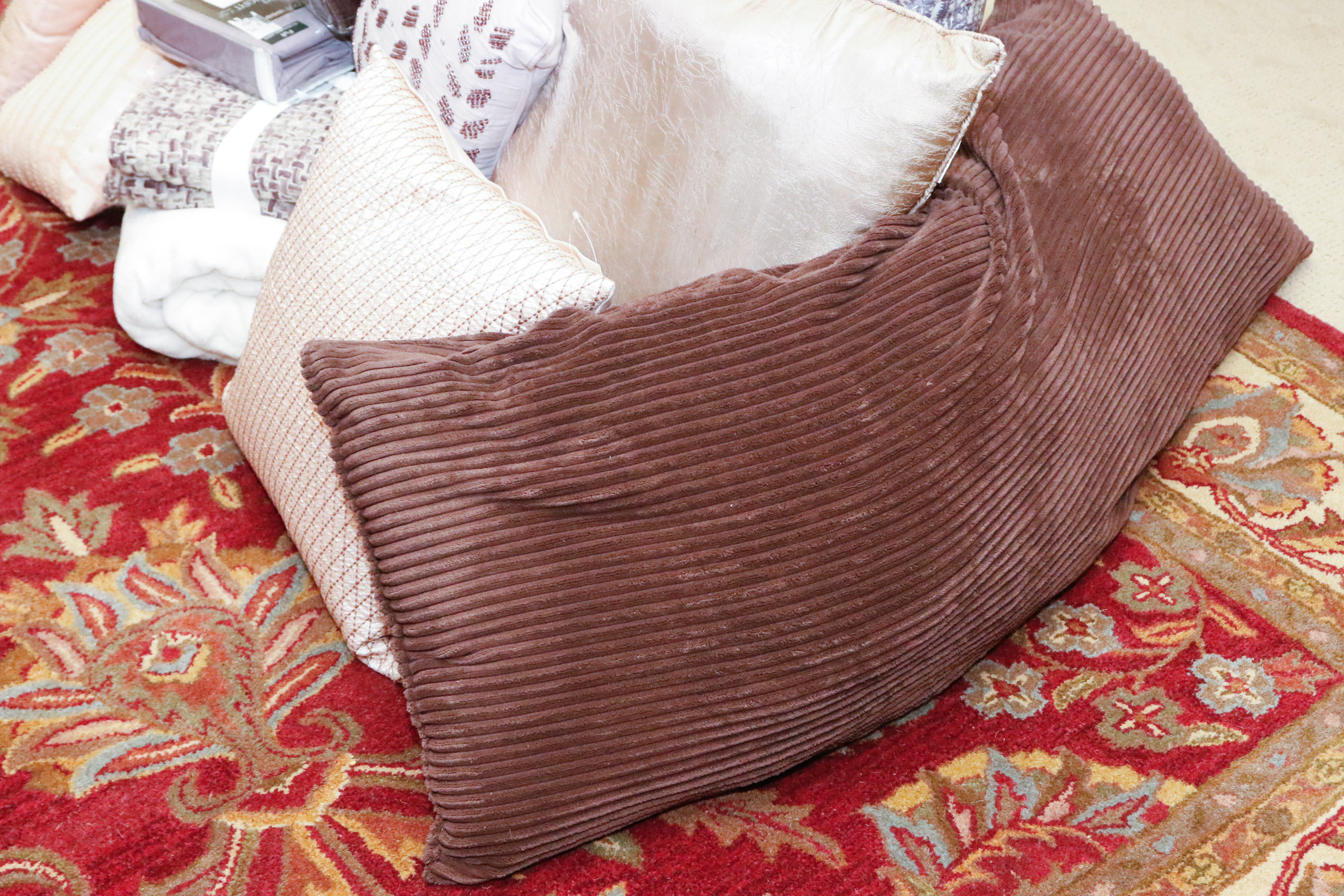 Tonal Violet and Pink Decorative Pillows and Bedding