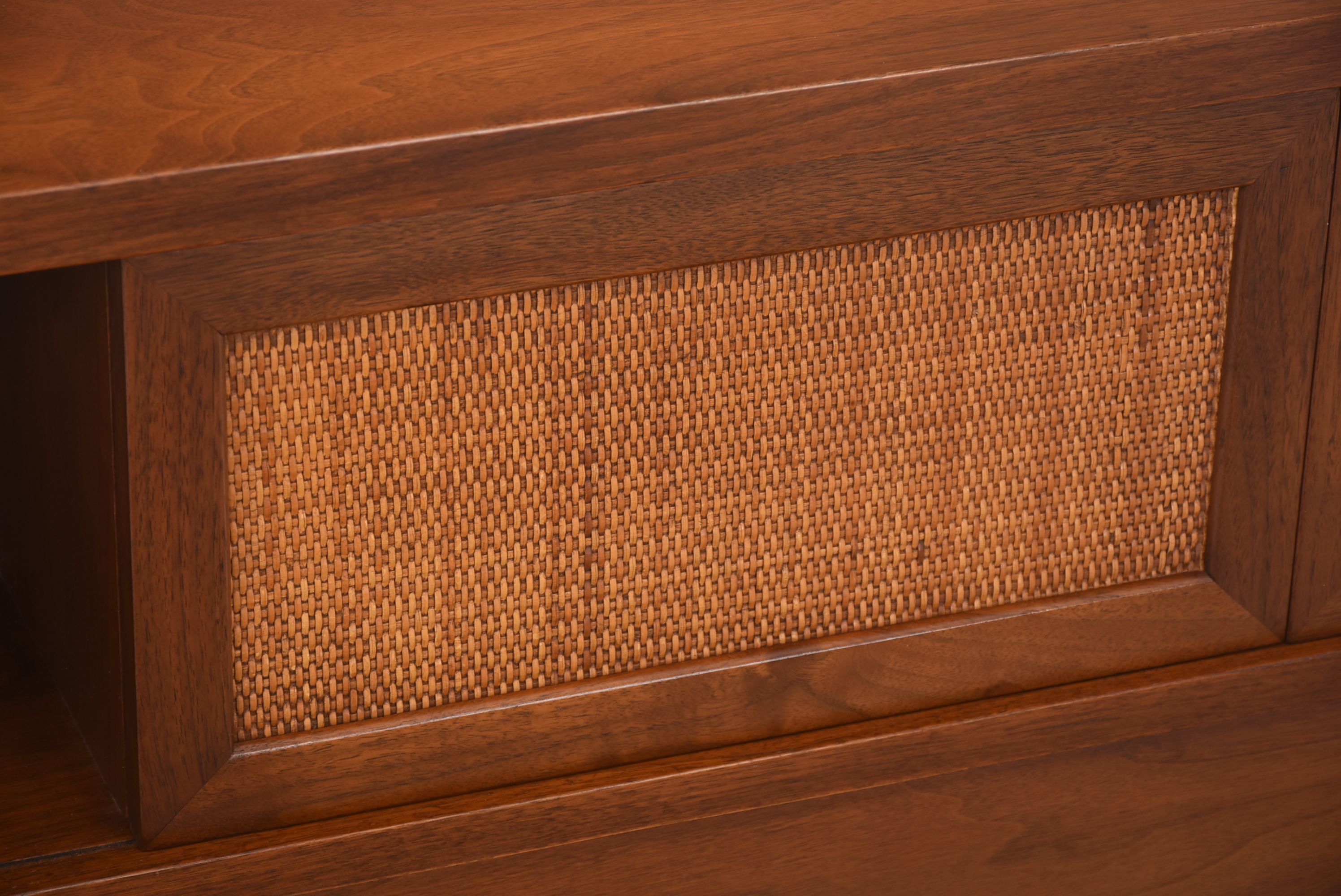 Walnut Full Sized Bed with Storage Compartments