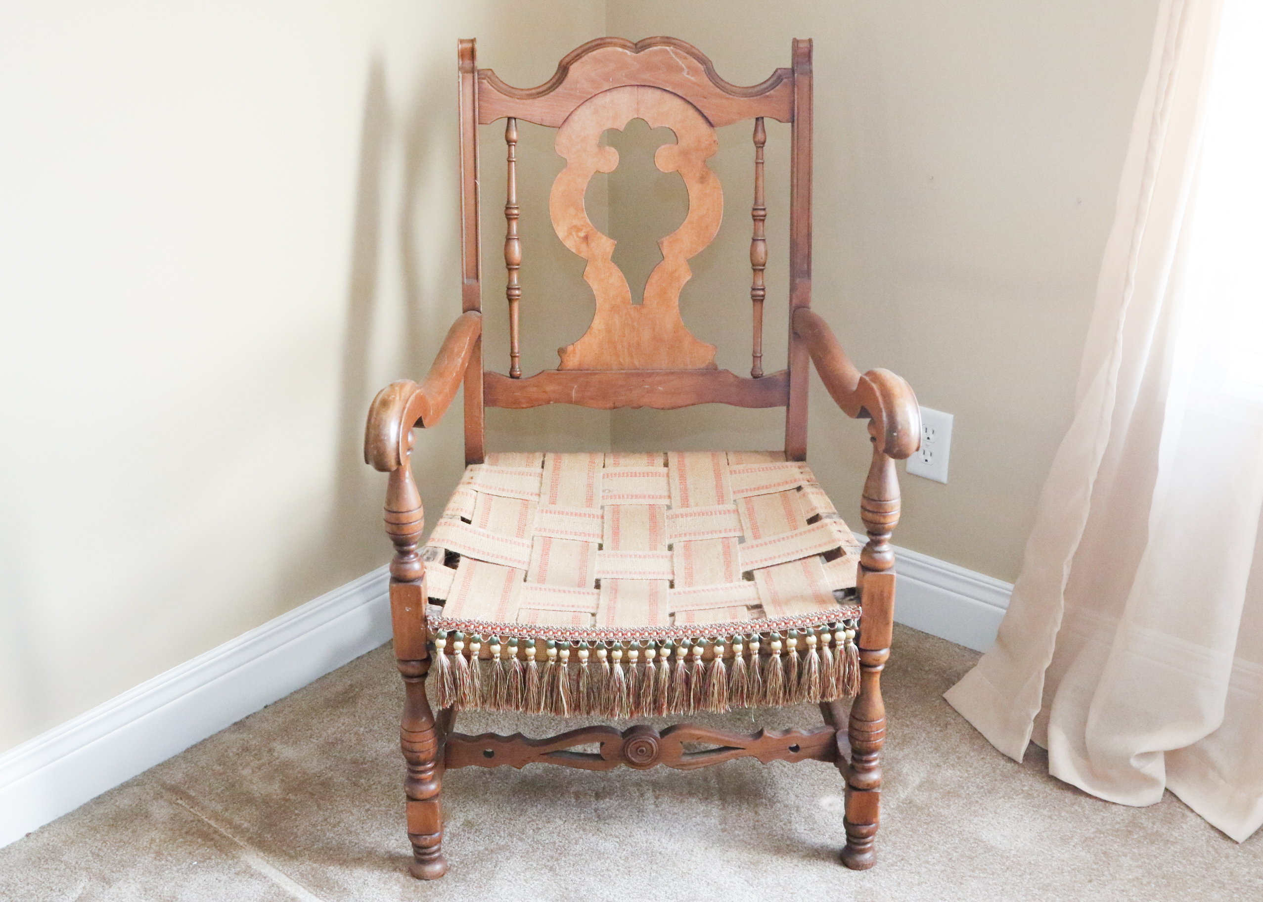 Antique Armchair with Tassles