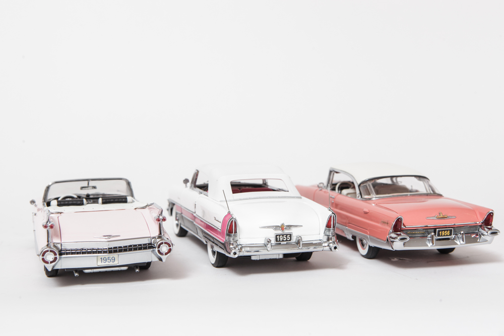 Collection of Pink Ladies Model Cars by The Franklin and Danbury Mint