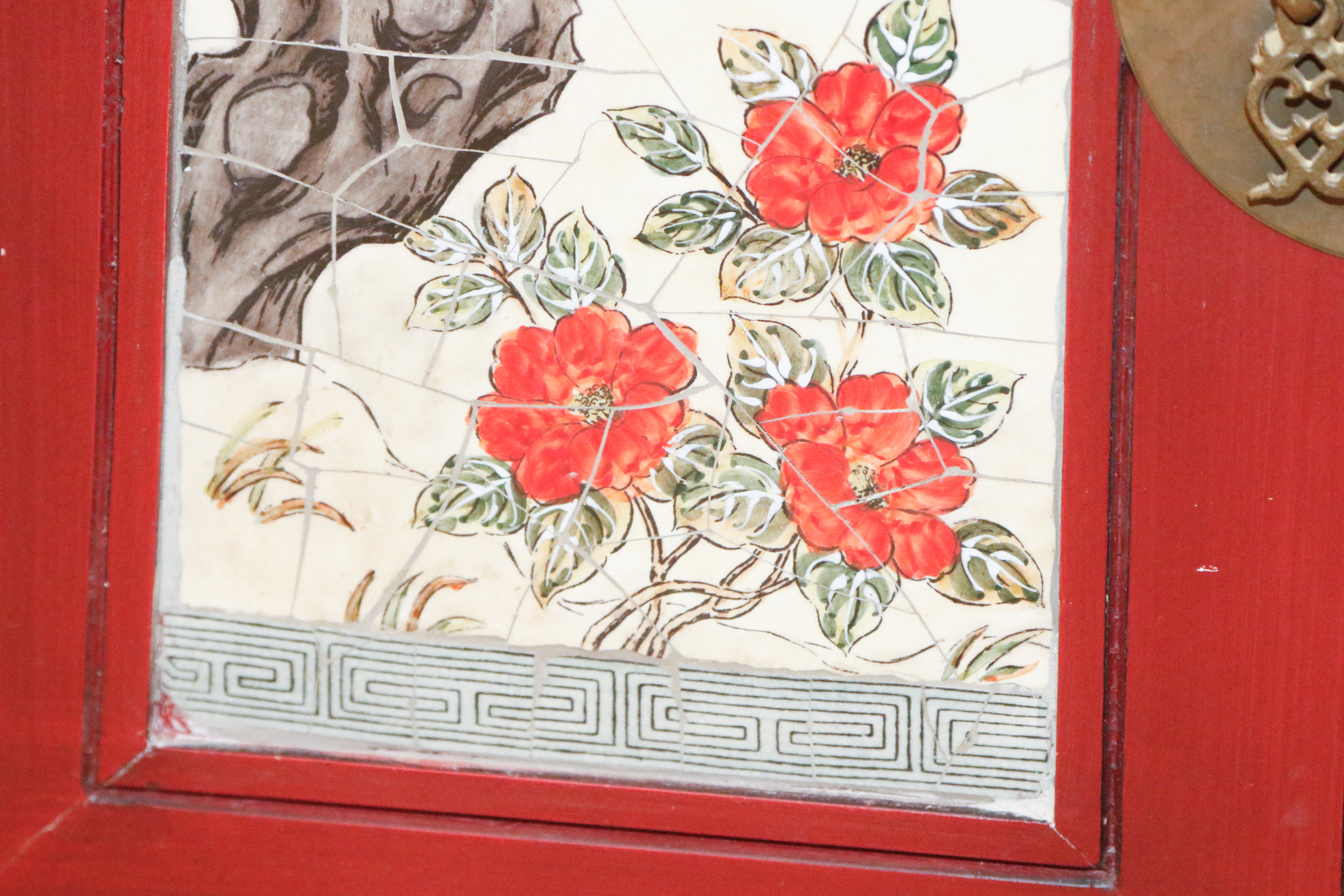 Asian Inspired Pagoda Style Cabinet