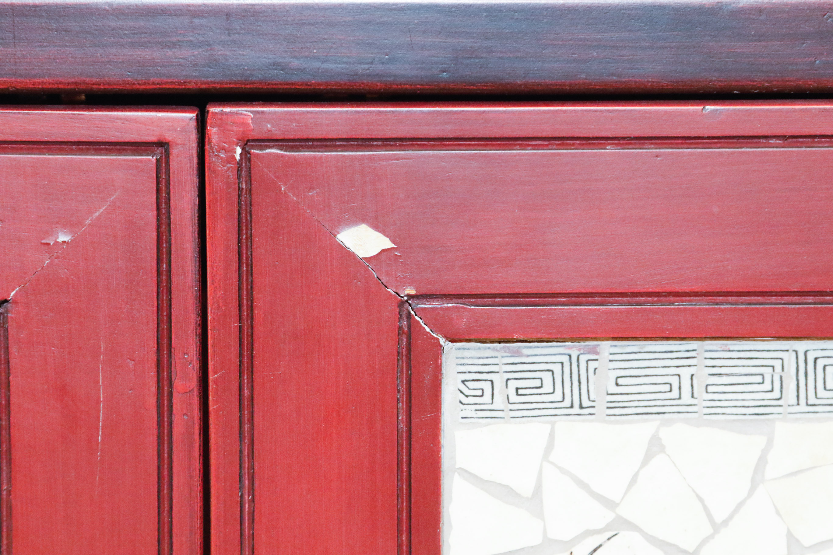 Asian Inspired Pagoda Style Cabinet