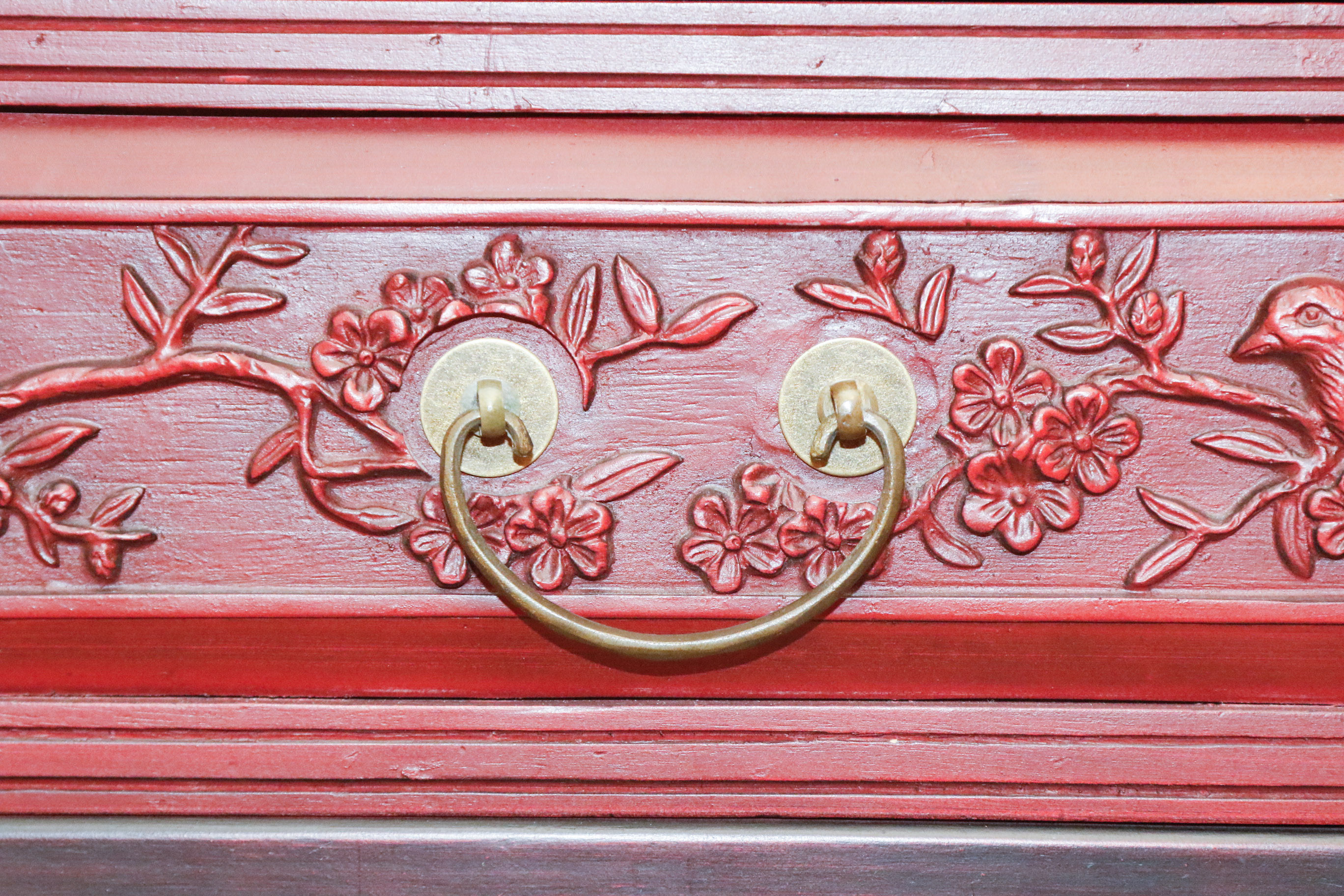Asian Inspired Pagoda Style Cabinet