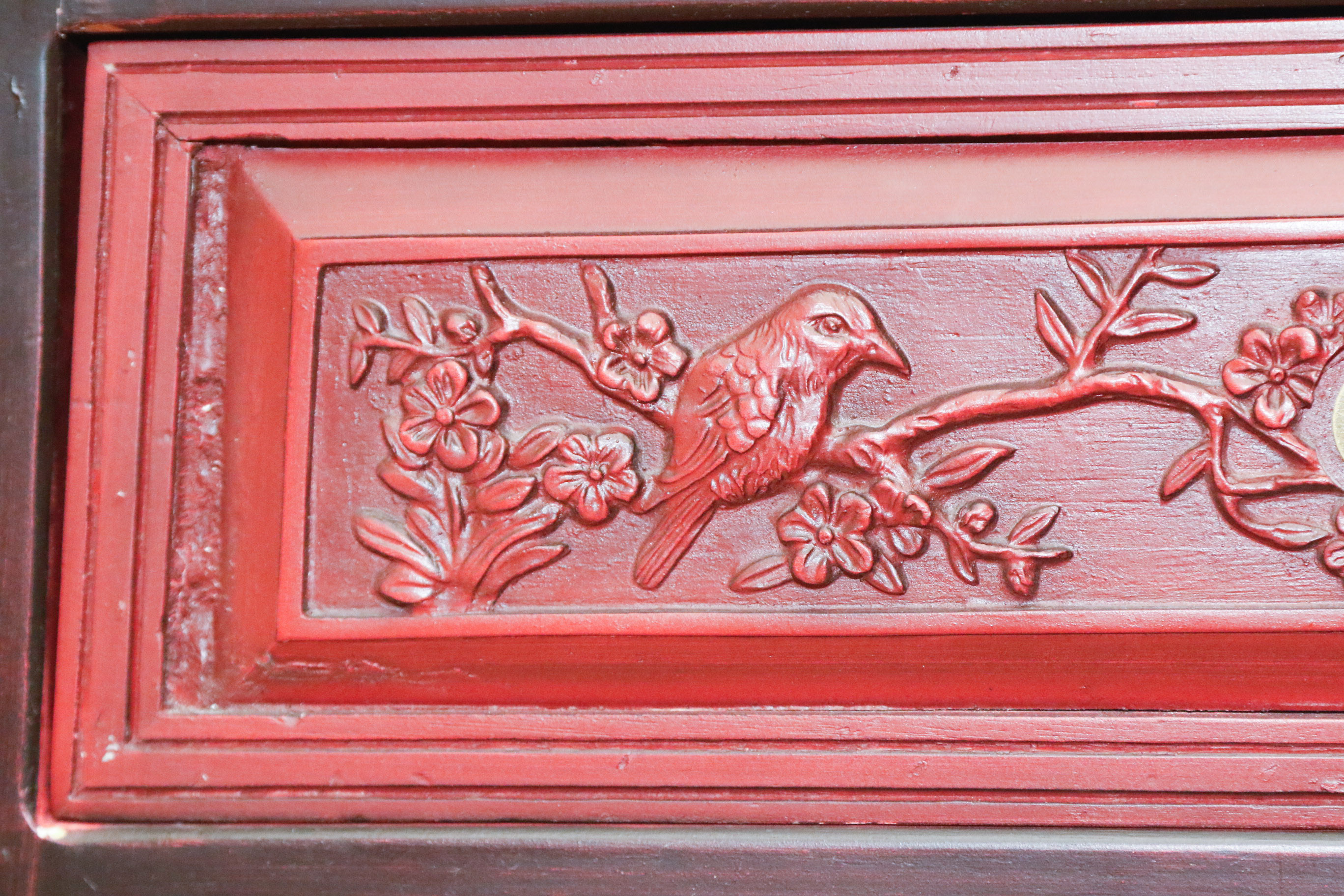 Asian Inspired Pagoda Style Cabinet