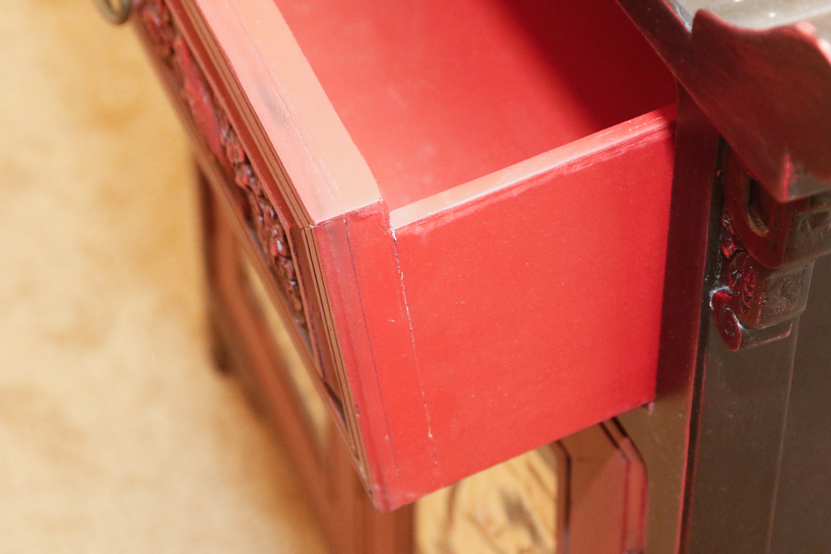 Asian Inspired Pagoda Style Cabinet