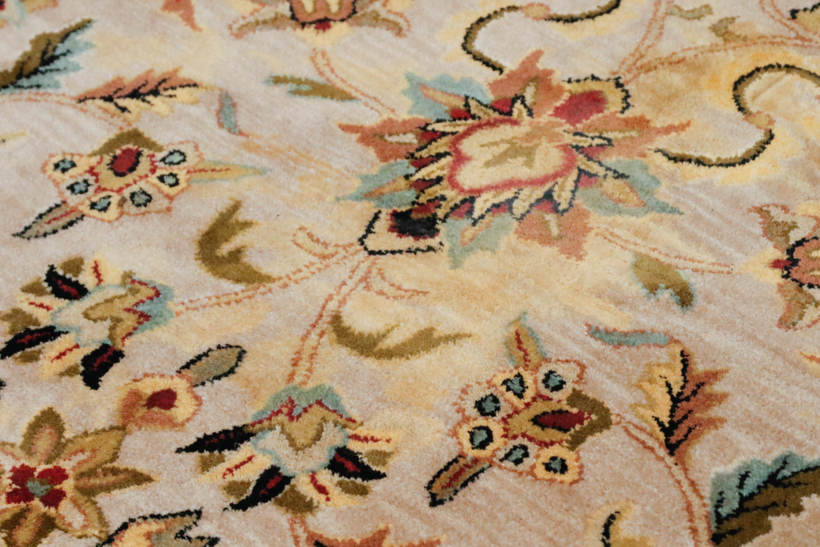 Black and Beige Wool Area Rug