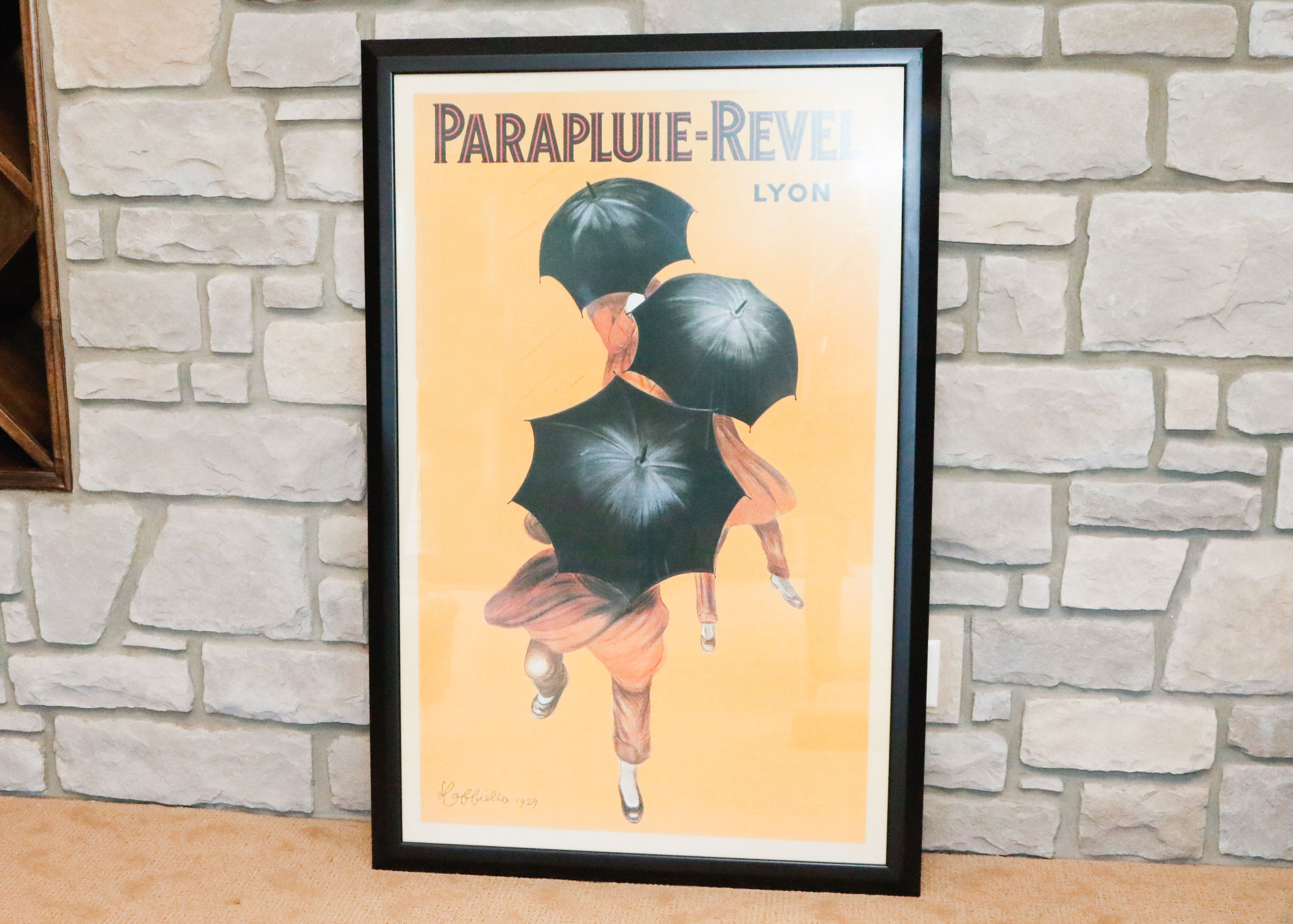 Framed Reproduction Print of Art Nouveau Poster "Parapluie-Revel"