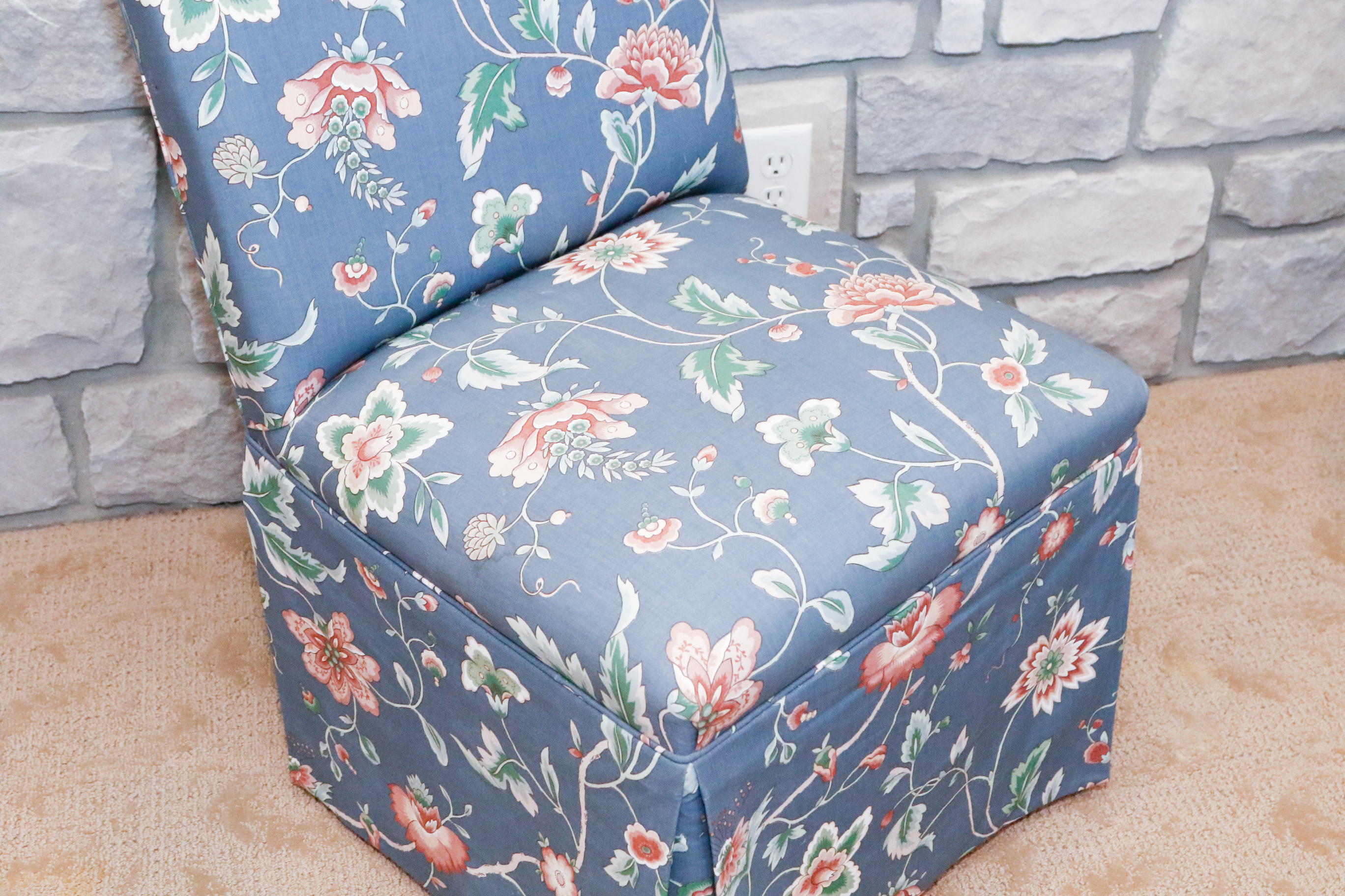 Skirted Floral Side Chair