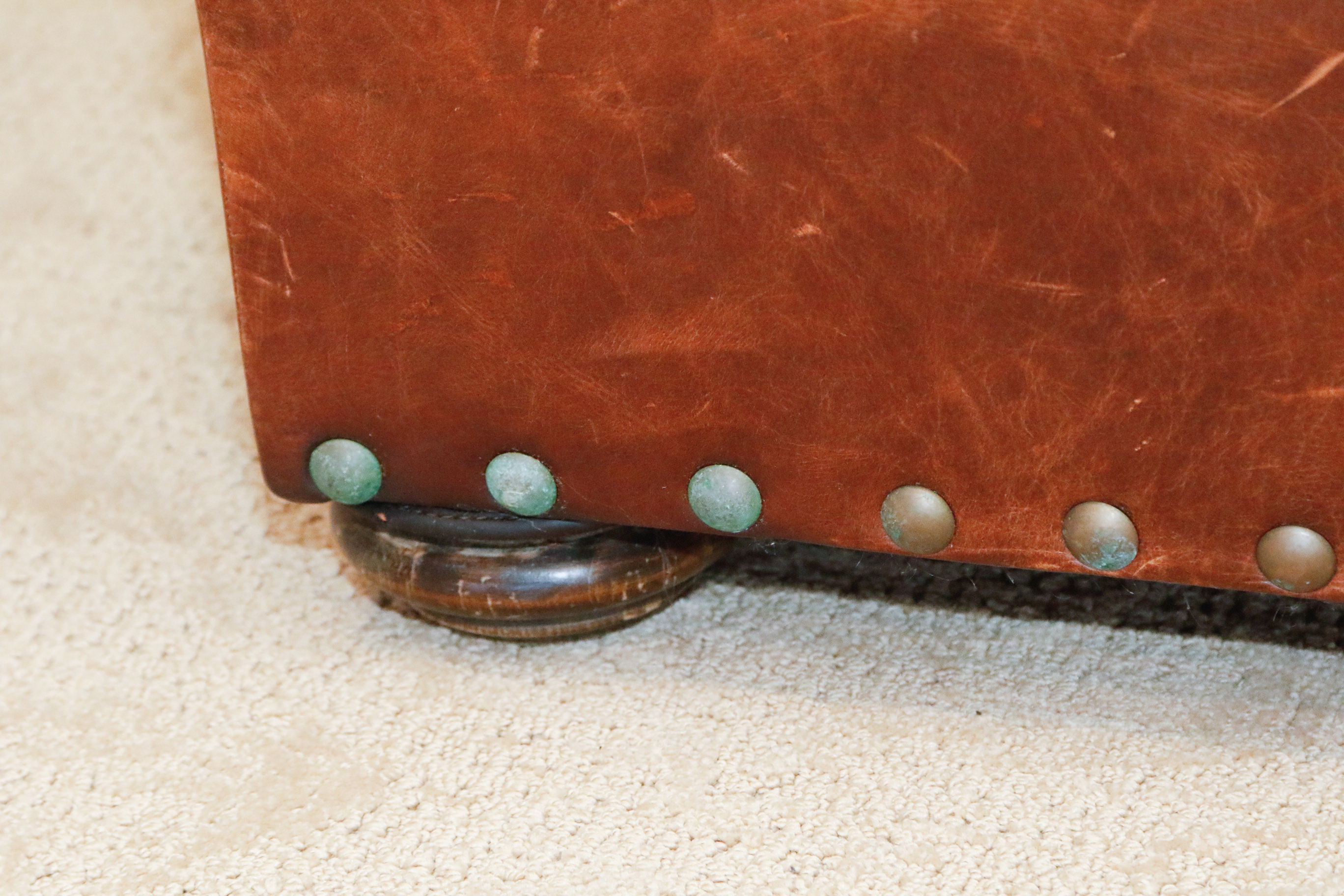 Tufted Leather Ottoman or Footstool