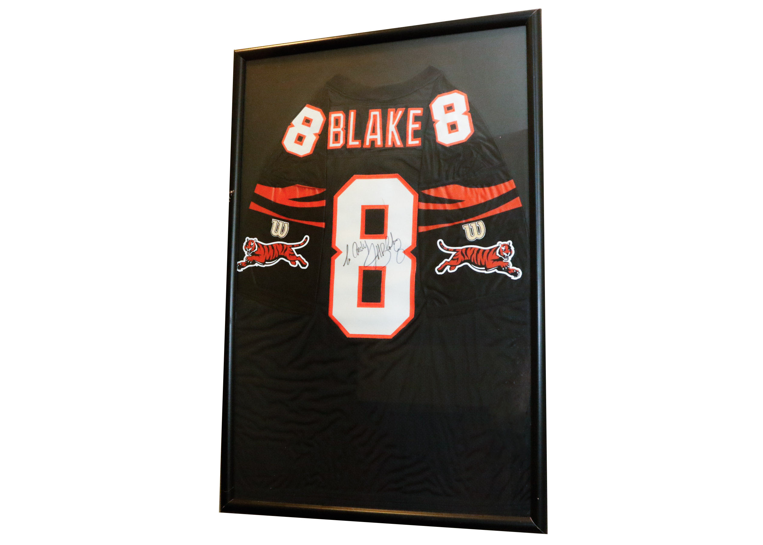 Jeff Blake Signed Jersey in Frame