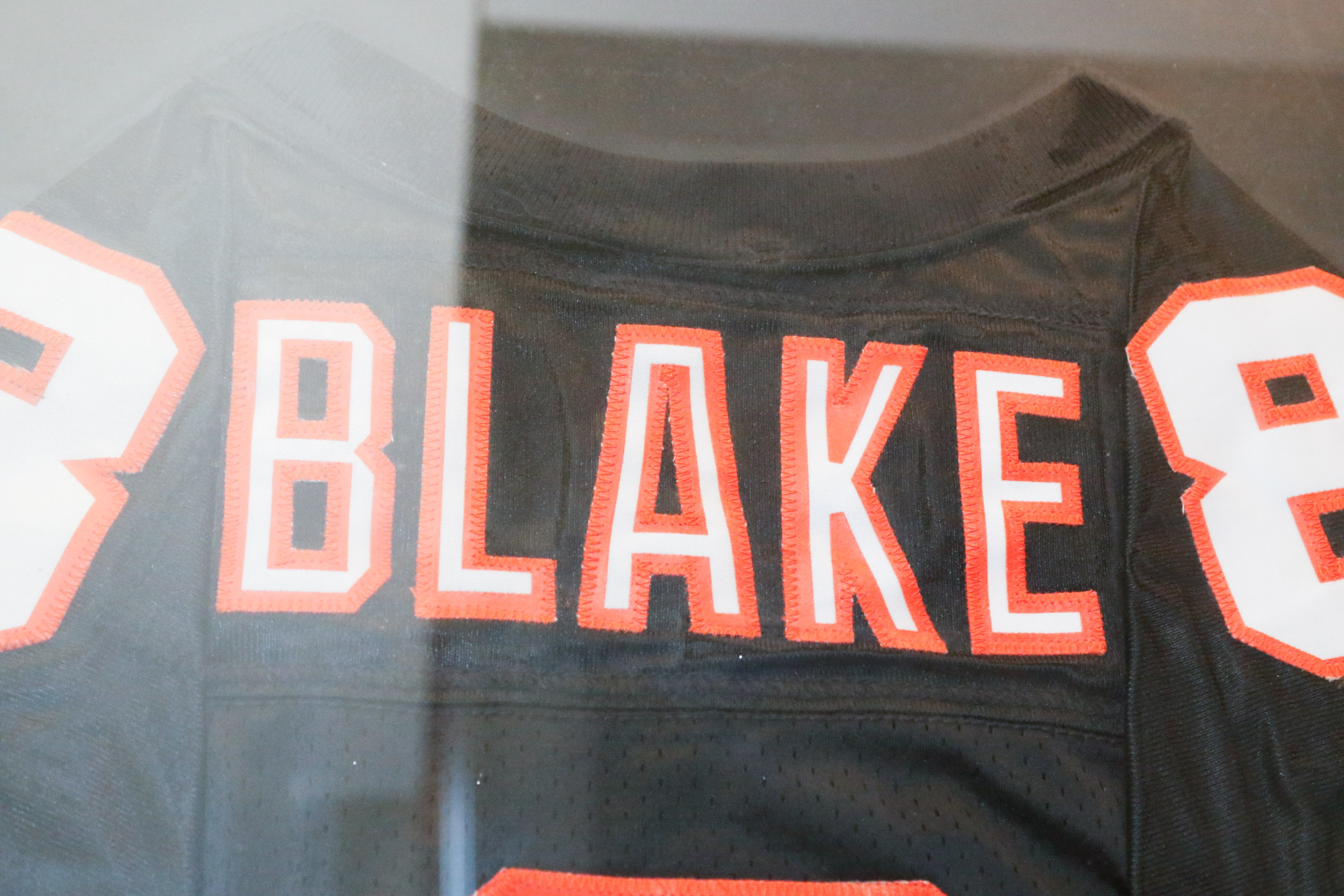 Jeff Blake Signed Jersey in Frame