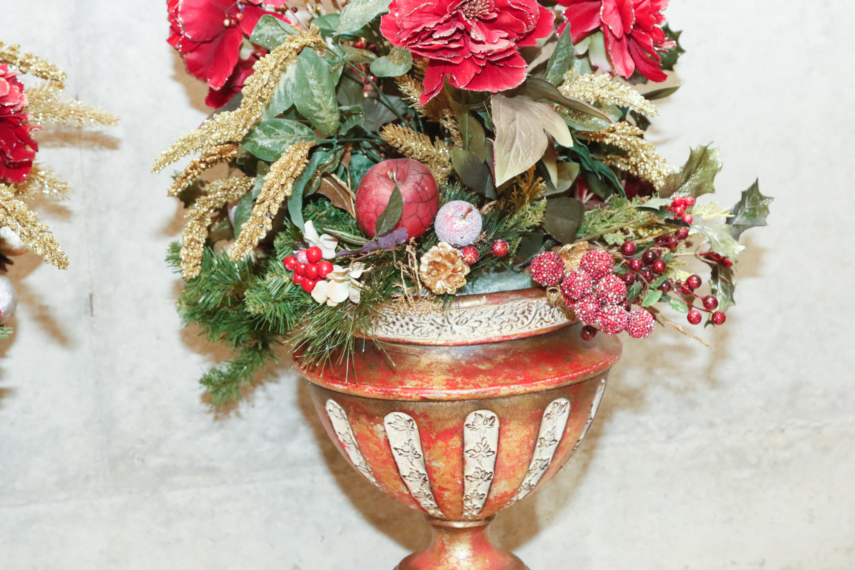 Holiday Arrangements with Decorative Wooden Sled