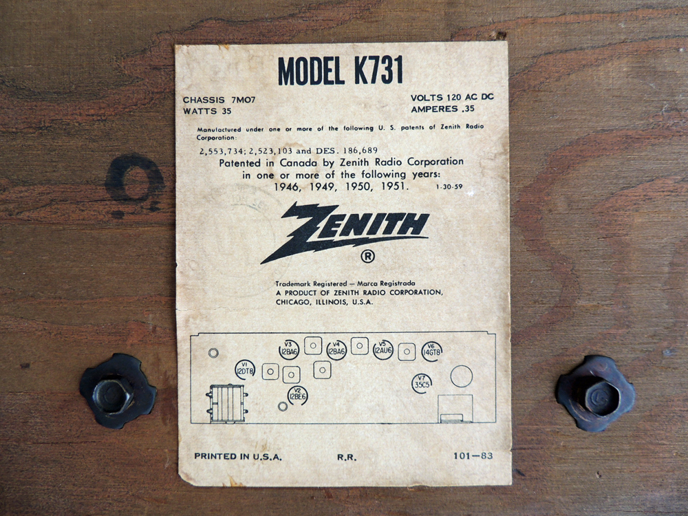 Zenith K731 Long Distance Radio