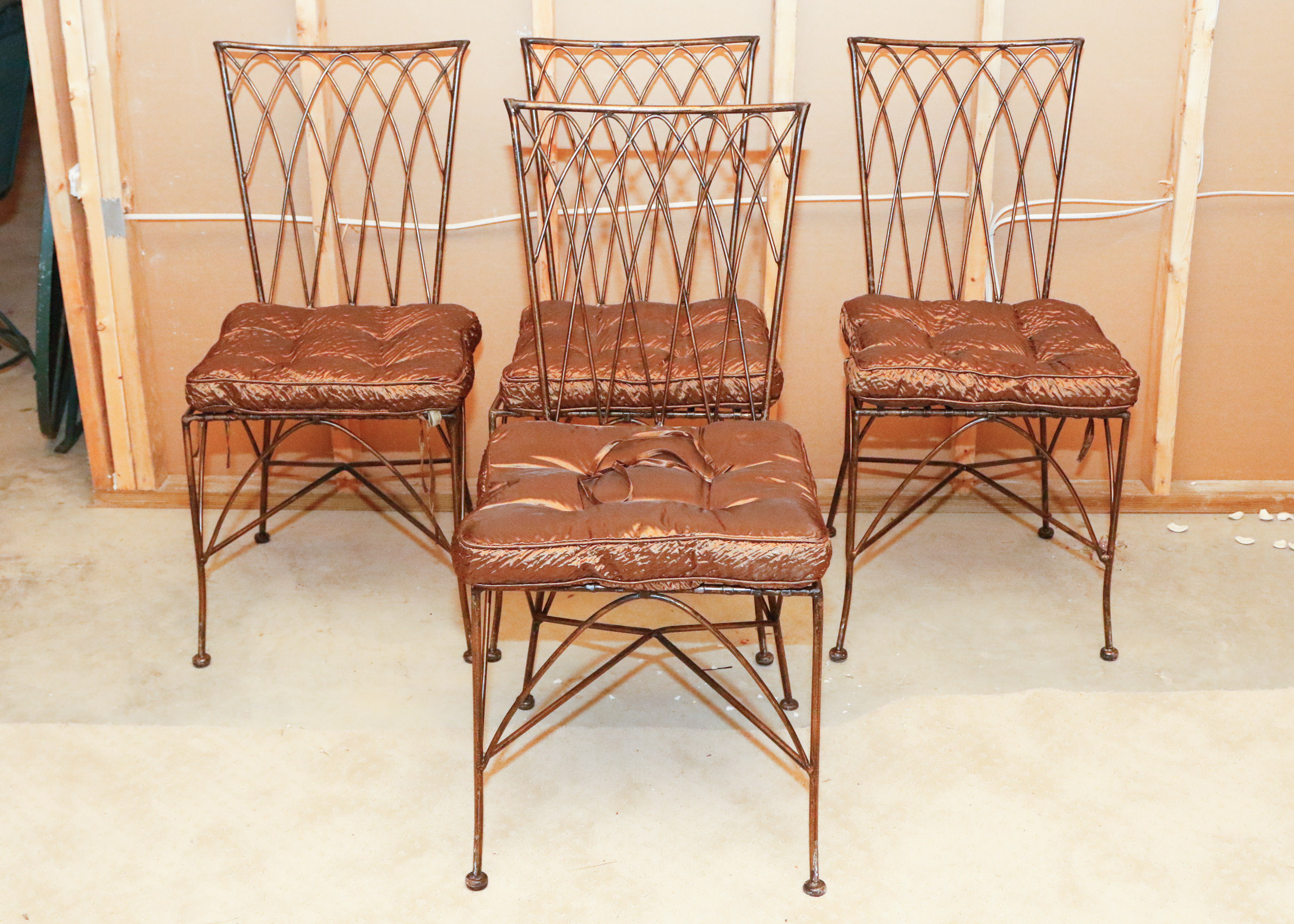 Quartet of Bronzed Patina Chairs