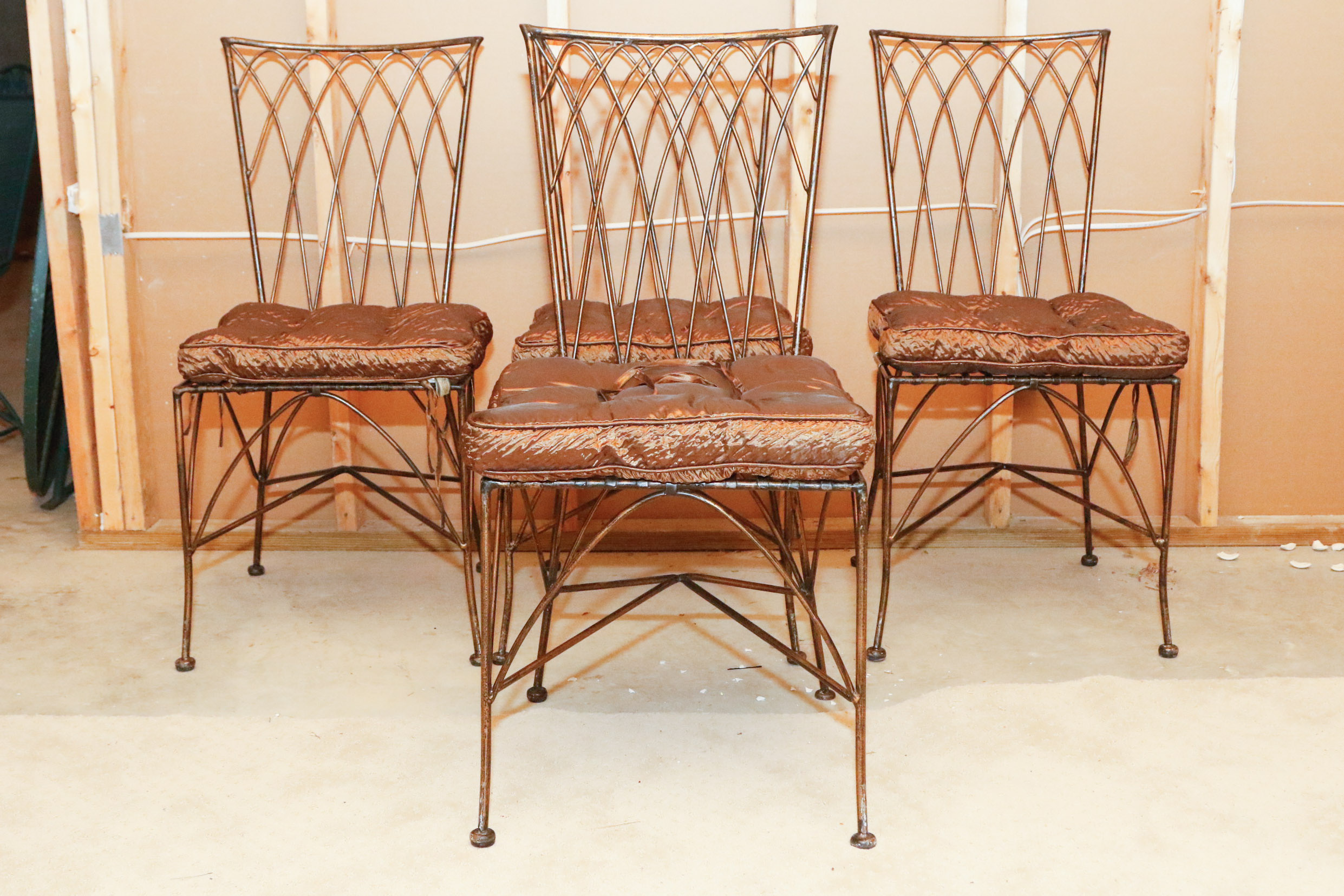 Quartet of Bronzed Patina Chairs