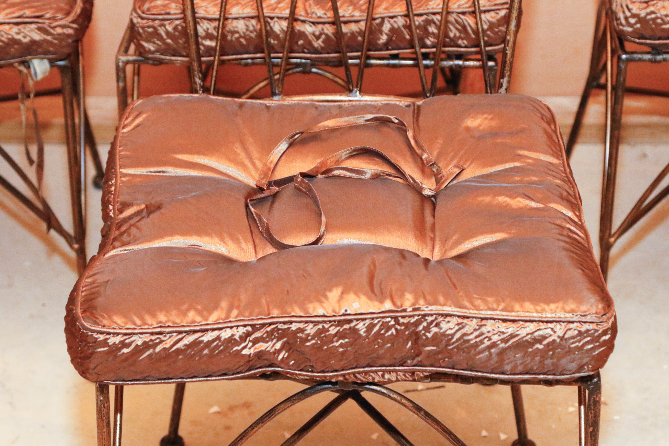 Quartet of Bronzed Patina Chairs