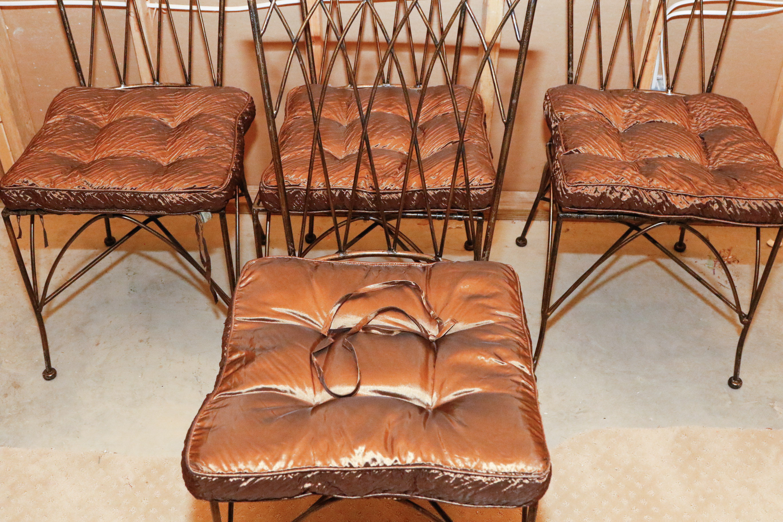 Quartet of Bronzed Patina Chairs