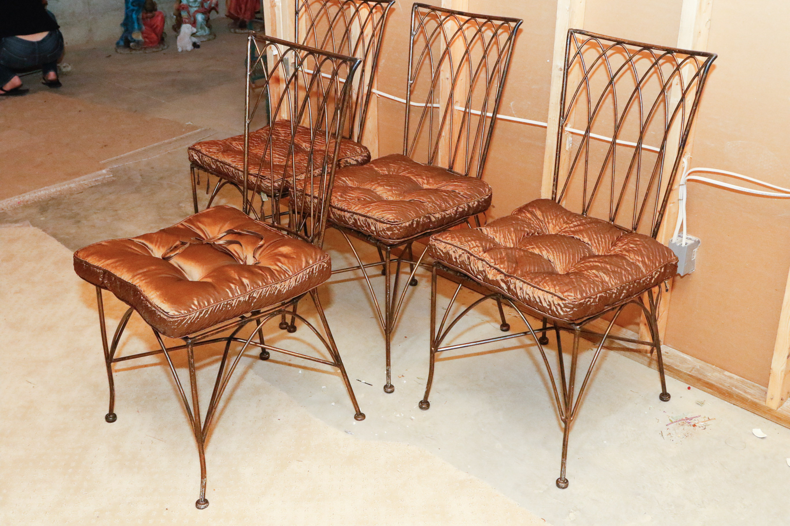 Quartet of Bronzed Patina Chairs