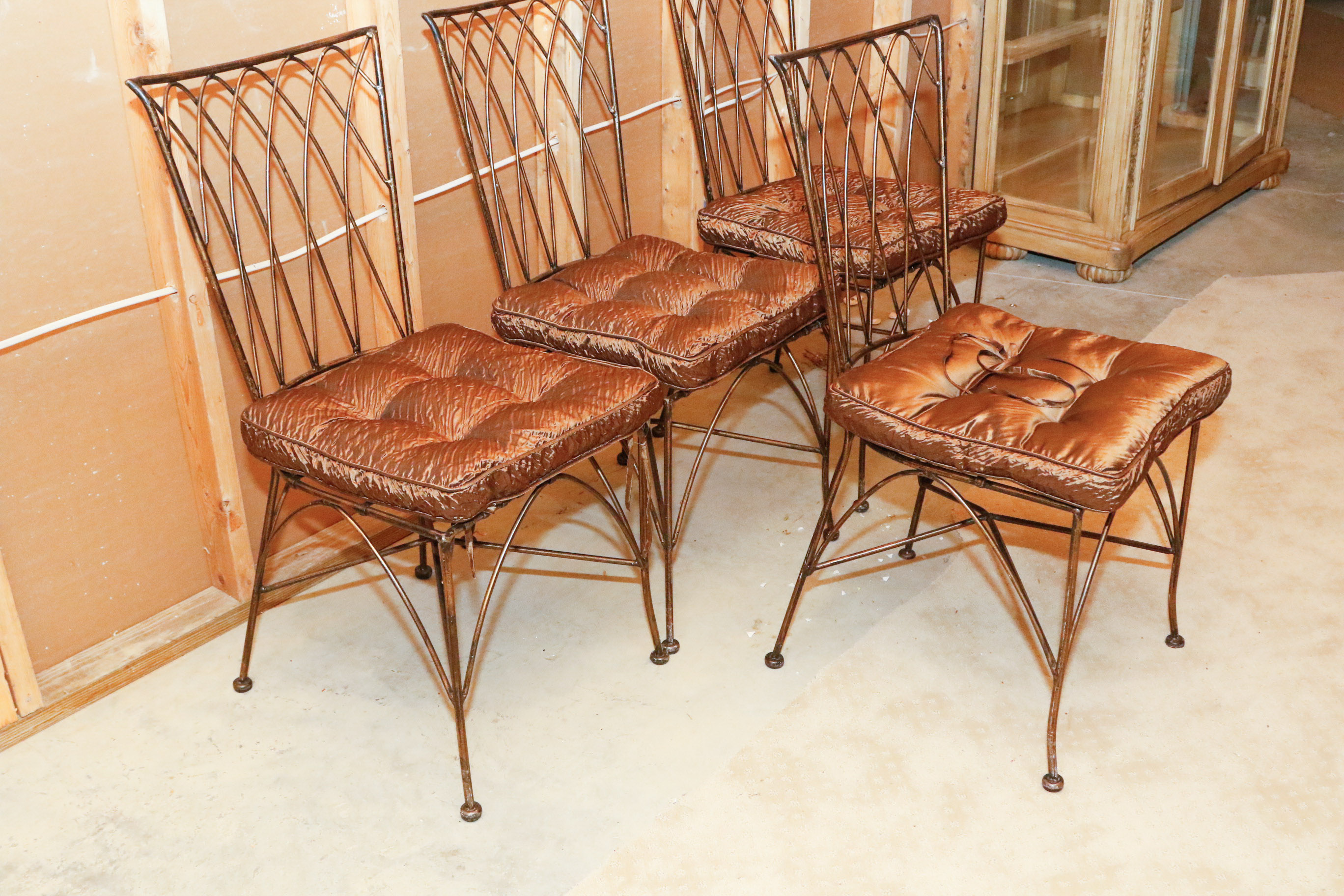 Quartet of Bronzed Patina Chairs
