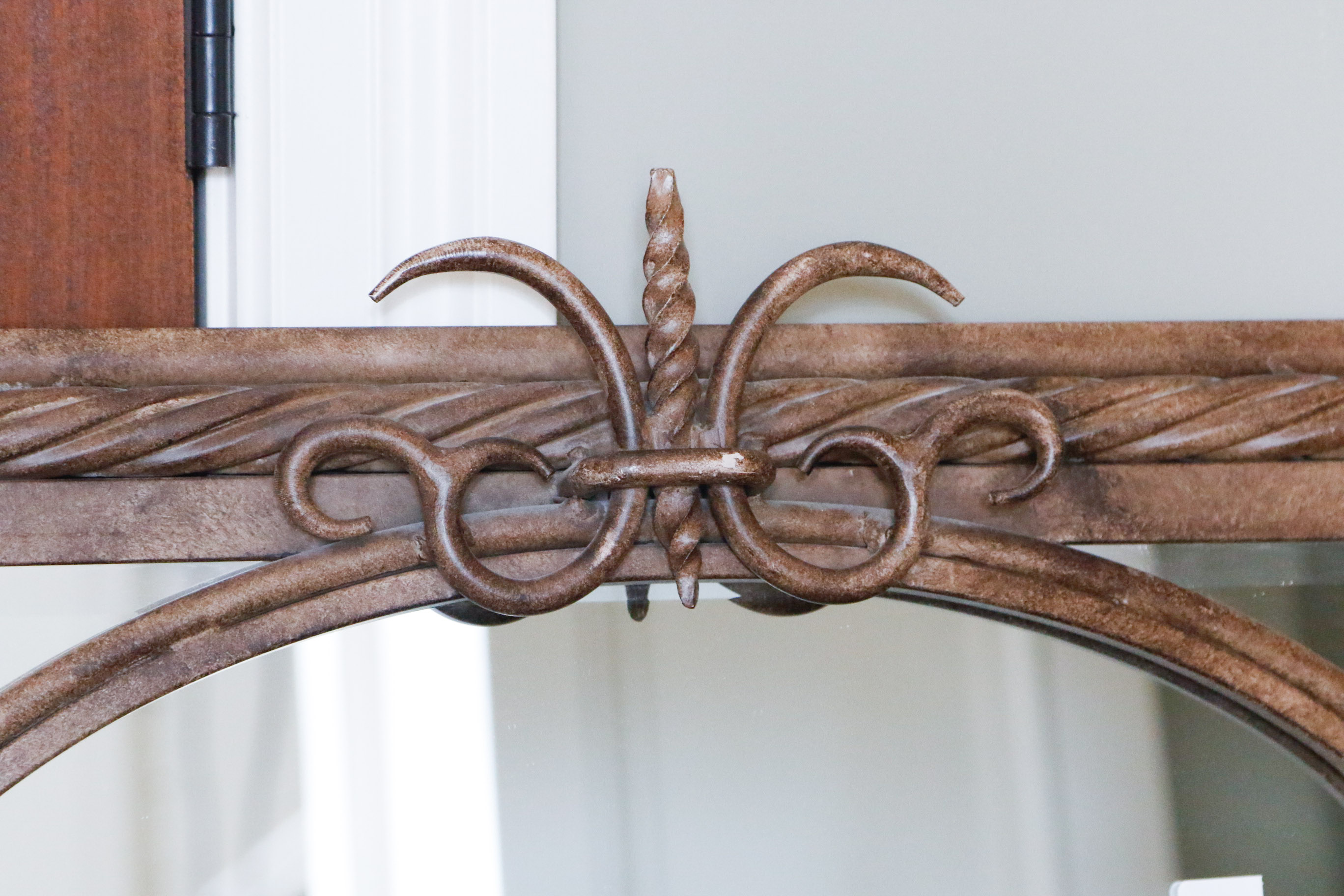 Arched Twisted Iron Mirror Pair