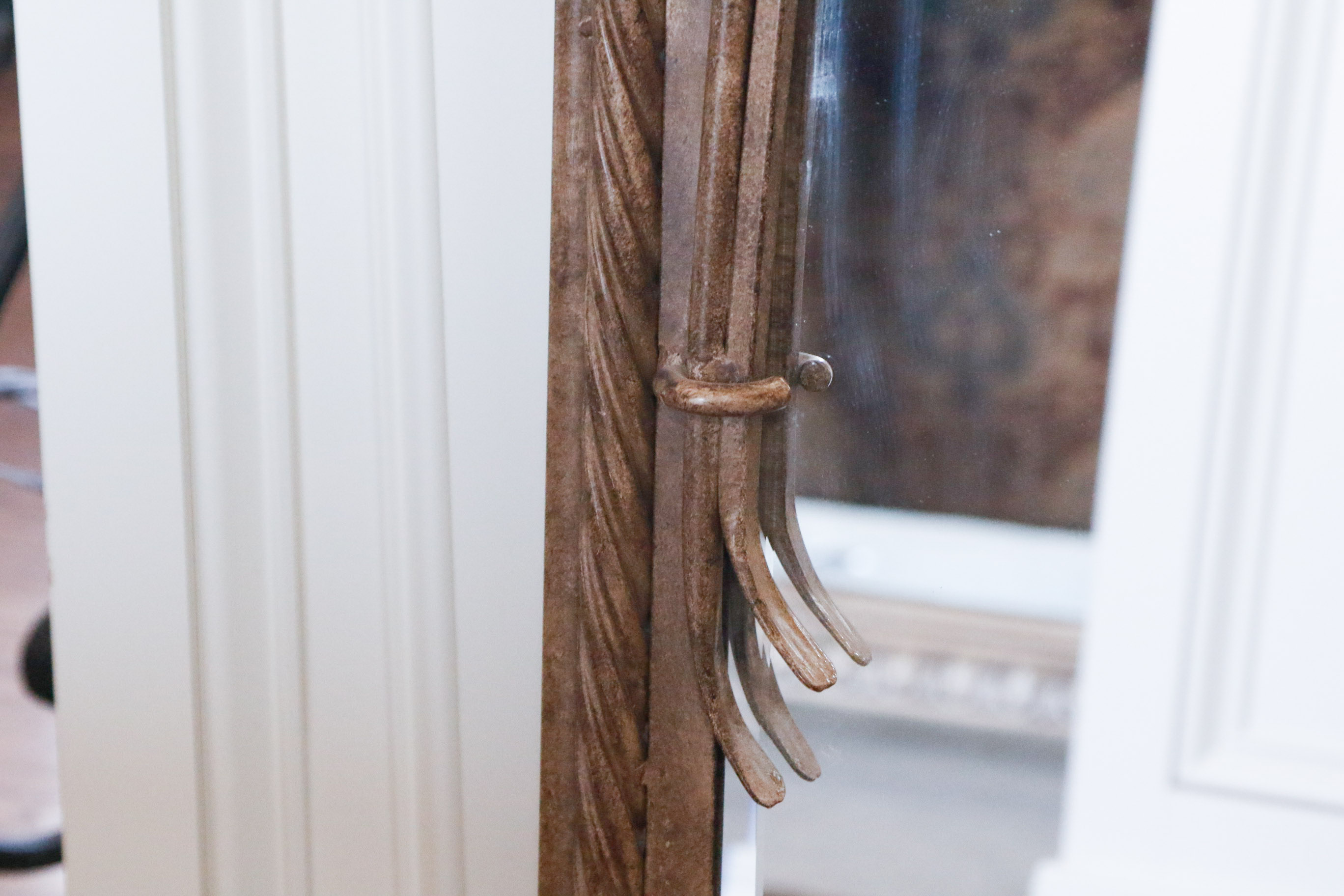 Arched Twisted Iron Mirror Pair