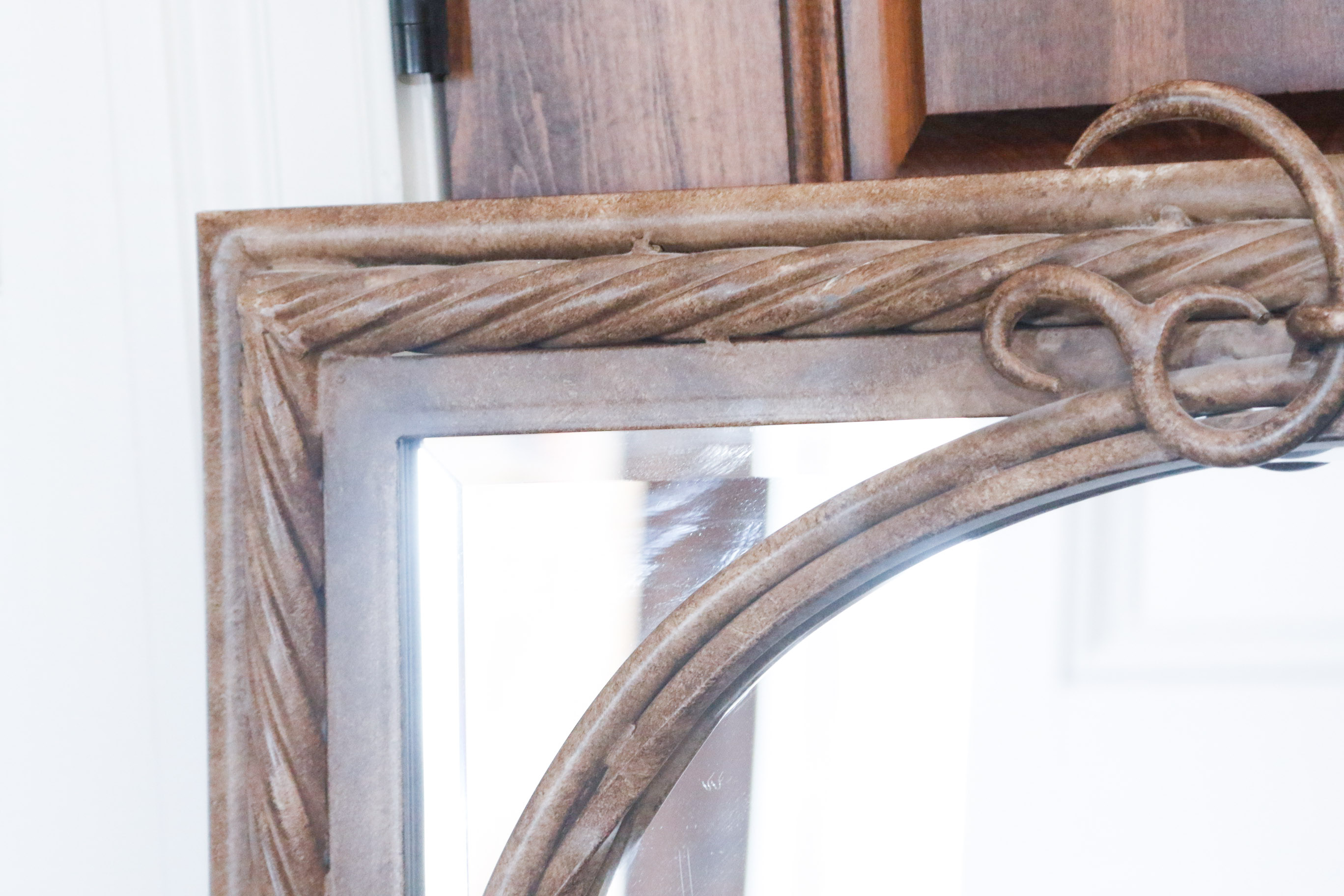 Arched Twisted Iron Mirror Pair