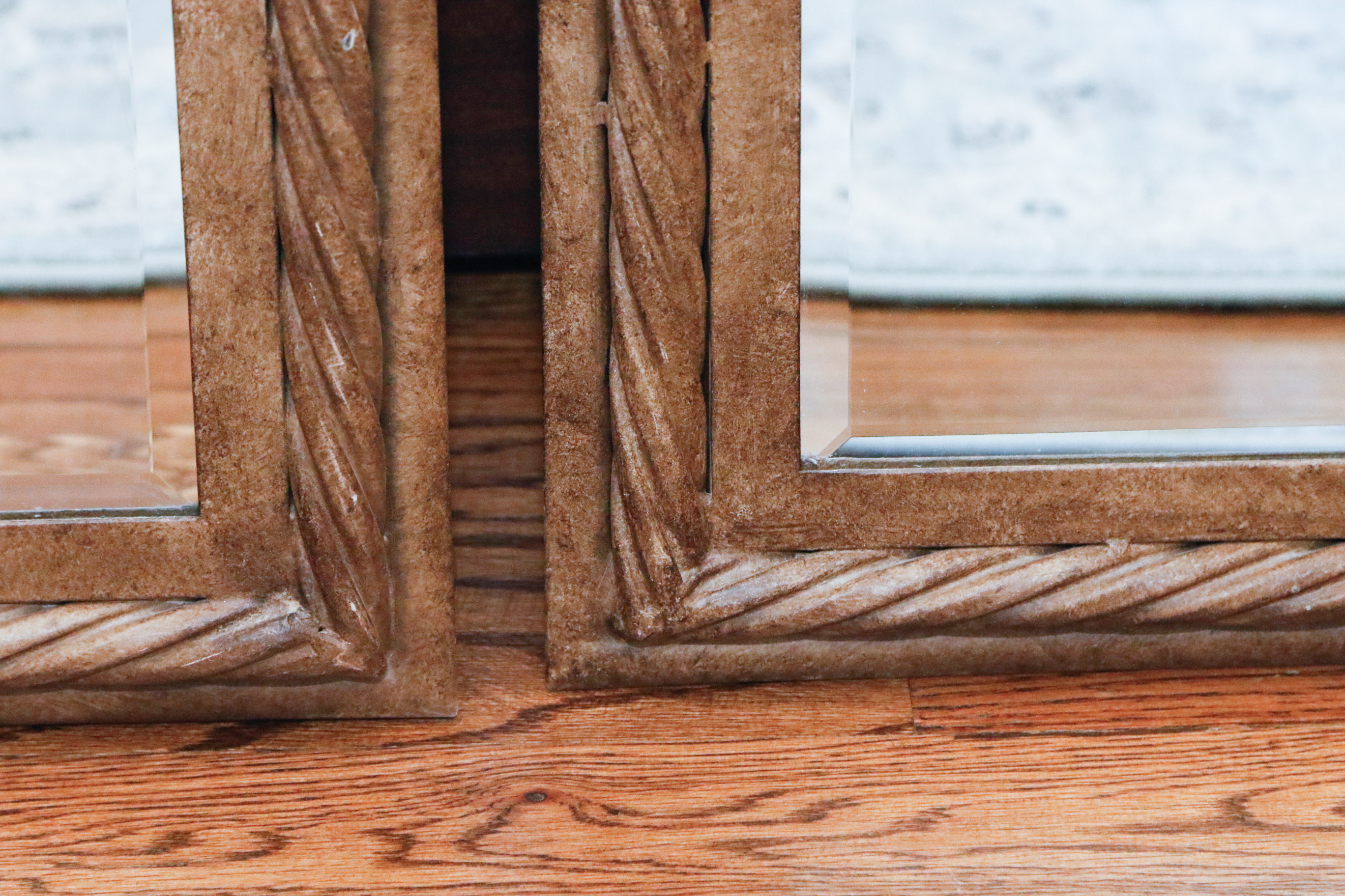 Arched Twisted Iron Mirror Pair