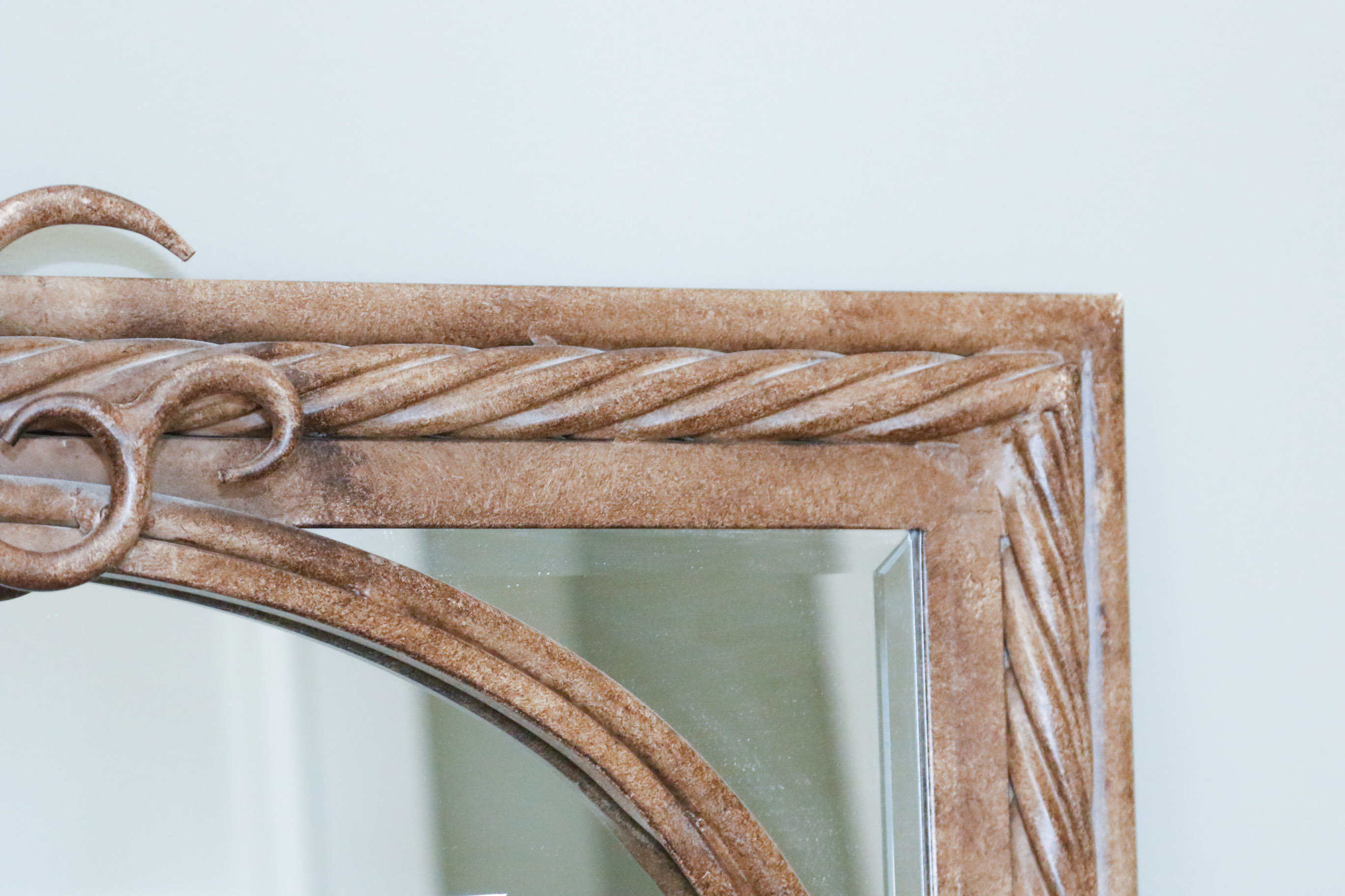 Arched Twisted Iron Mirror Pair