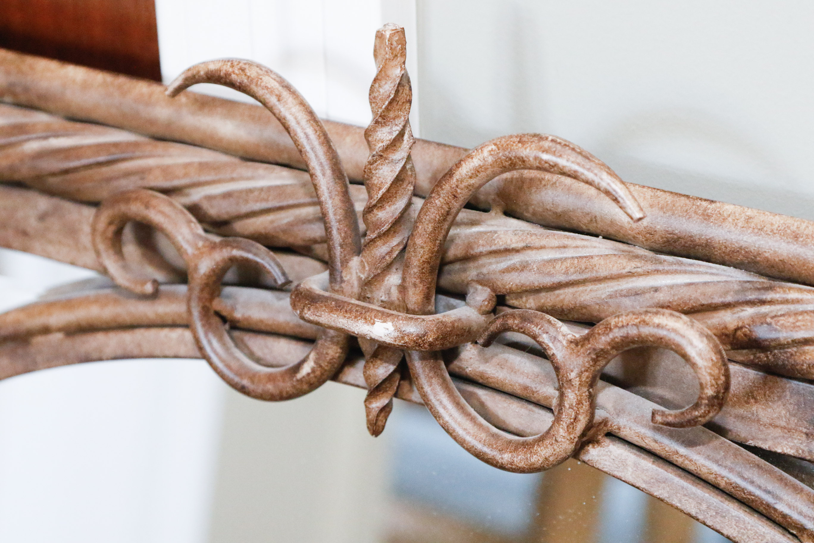 Arched Twisted Iron Mirror Pair