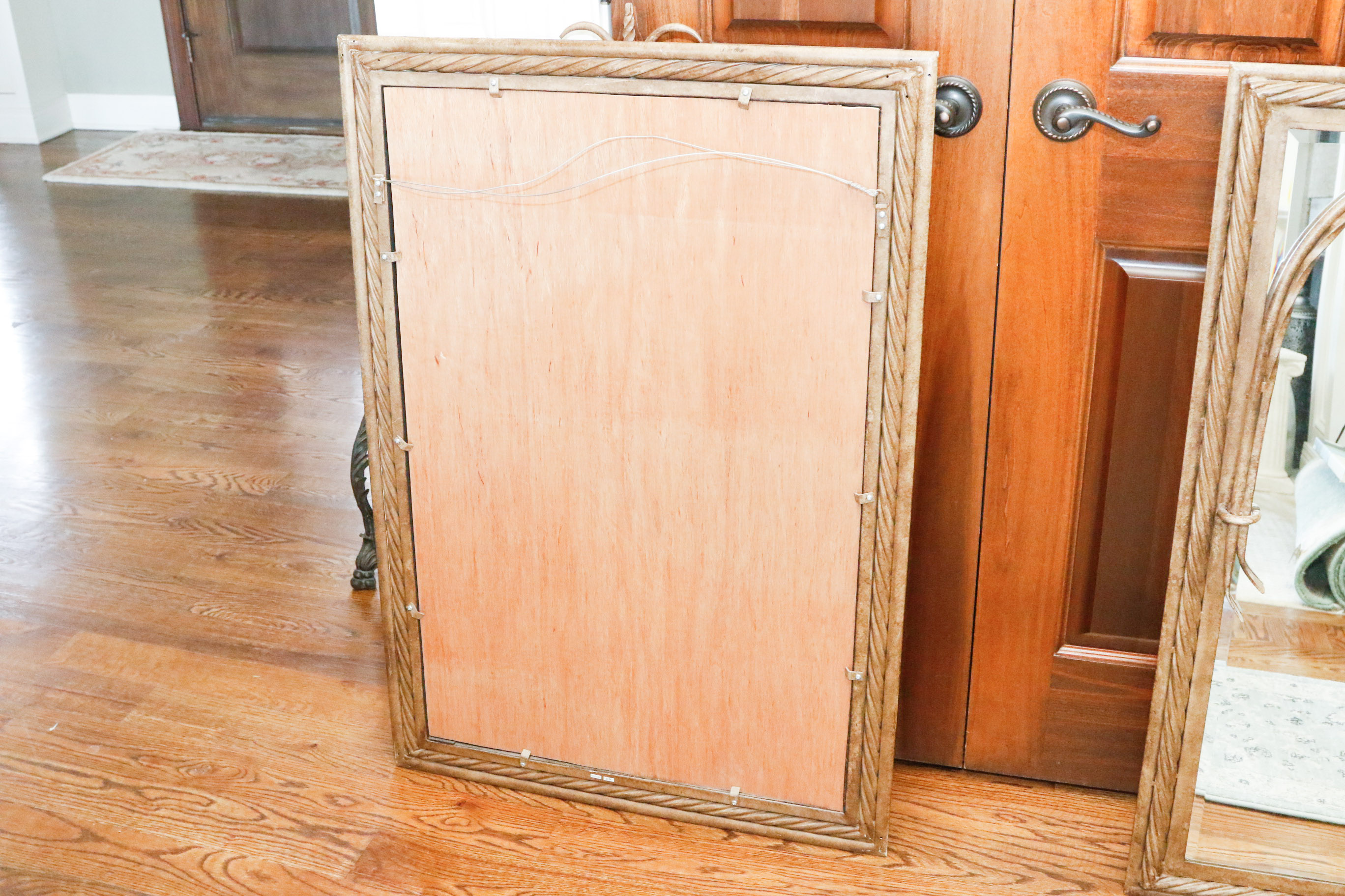 Arched Twisted Iron Mirror Pair