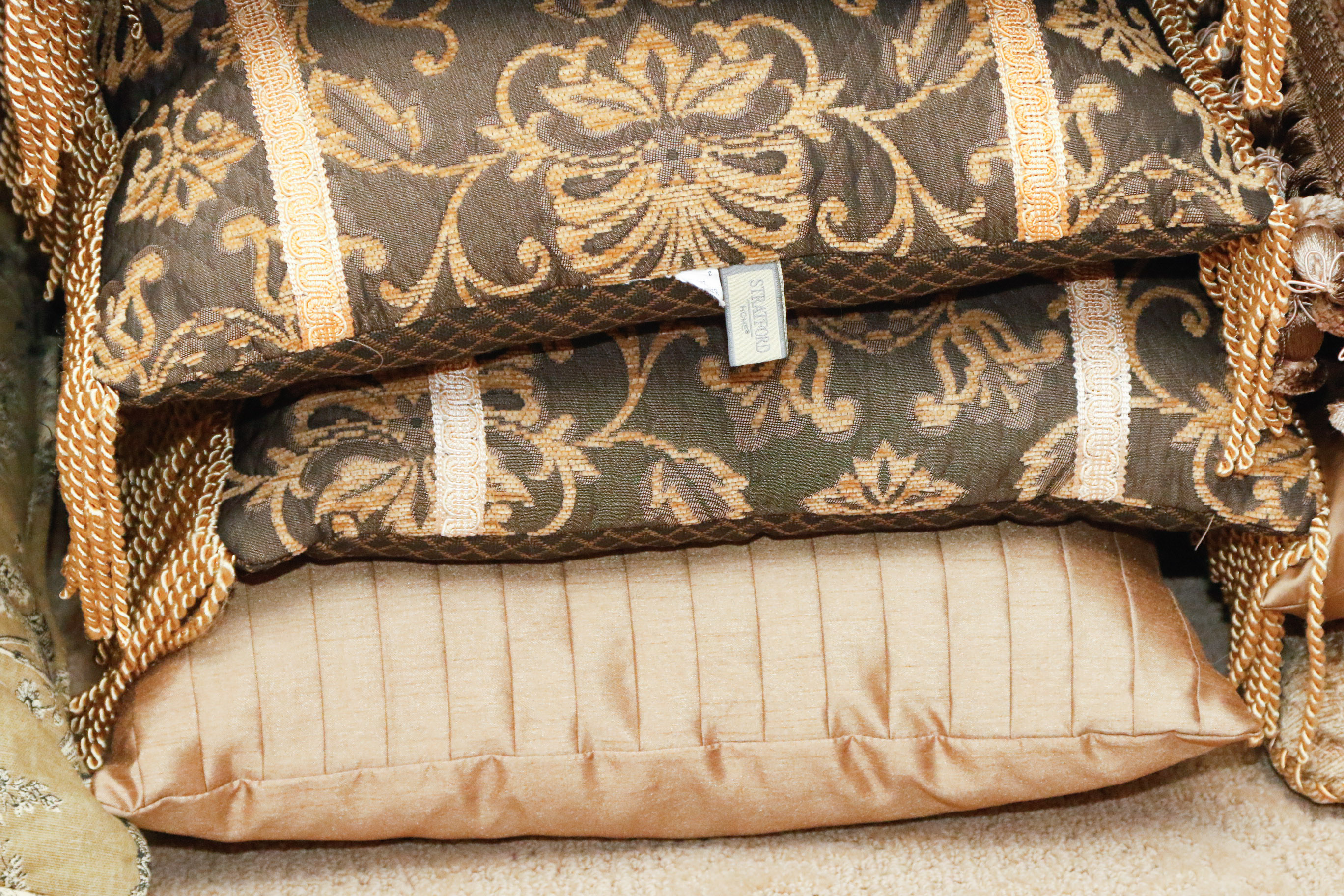 Selection of Designer Pillows and Drapery