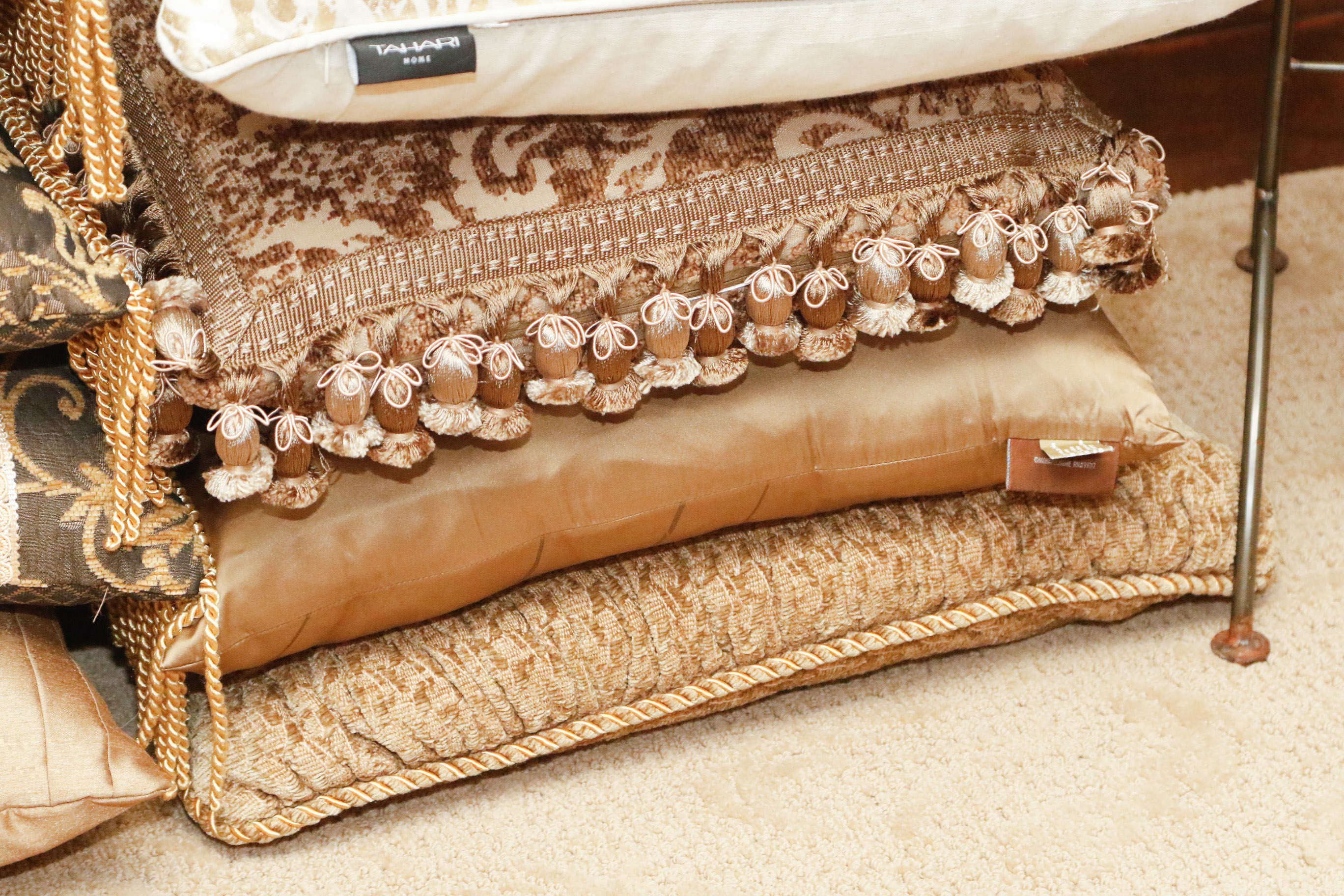 Selection of Designer Pillows and Drapery