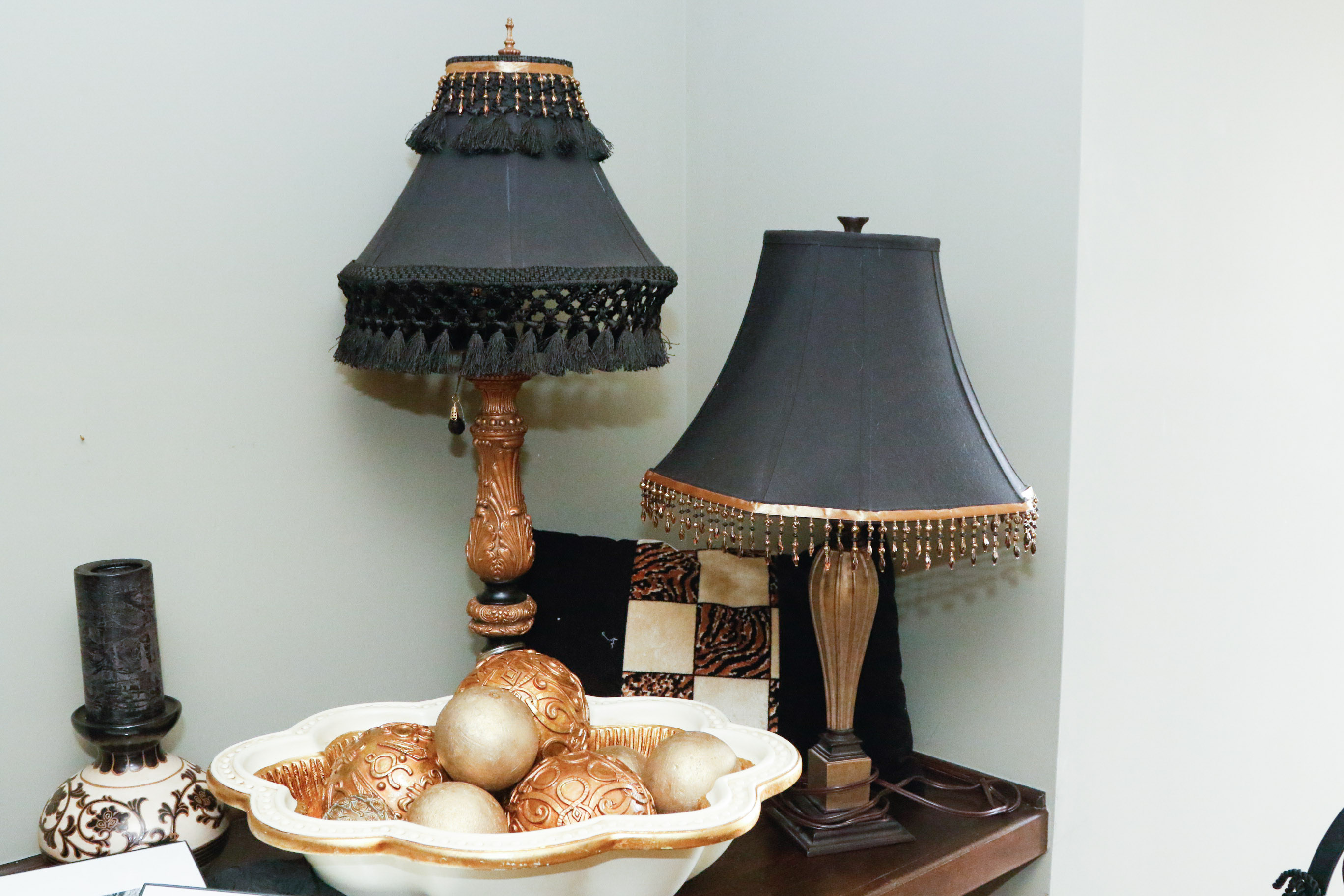 Black, Gold and Leopard Accent Bed and Bath Decor