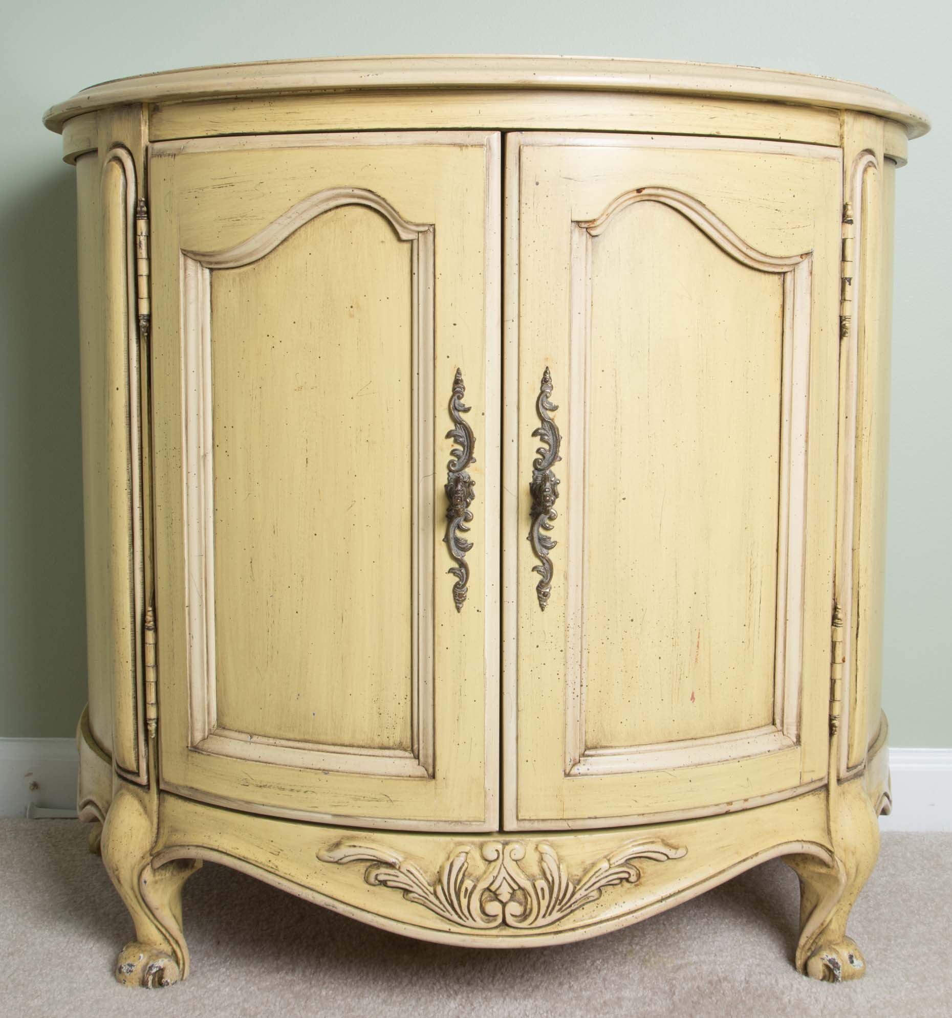 French Provincial Style Demilune Side Table