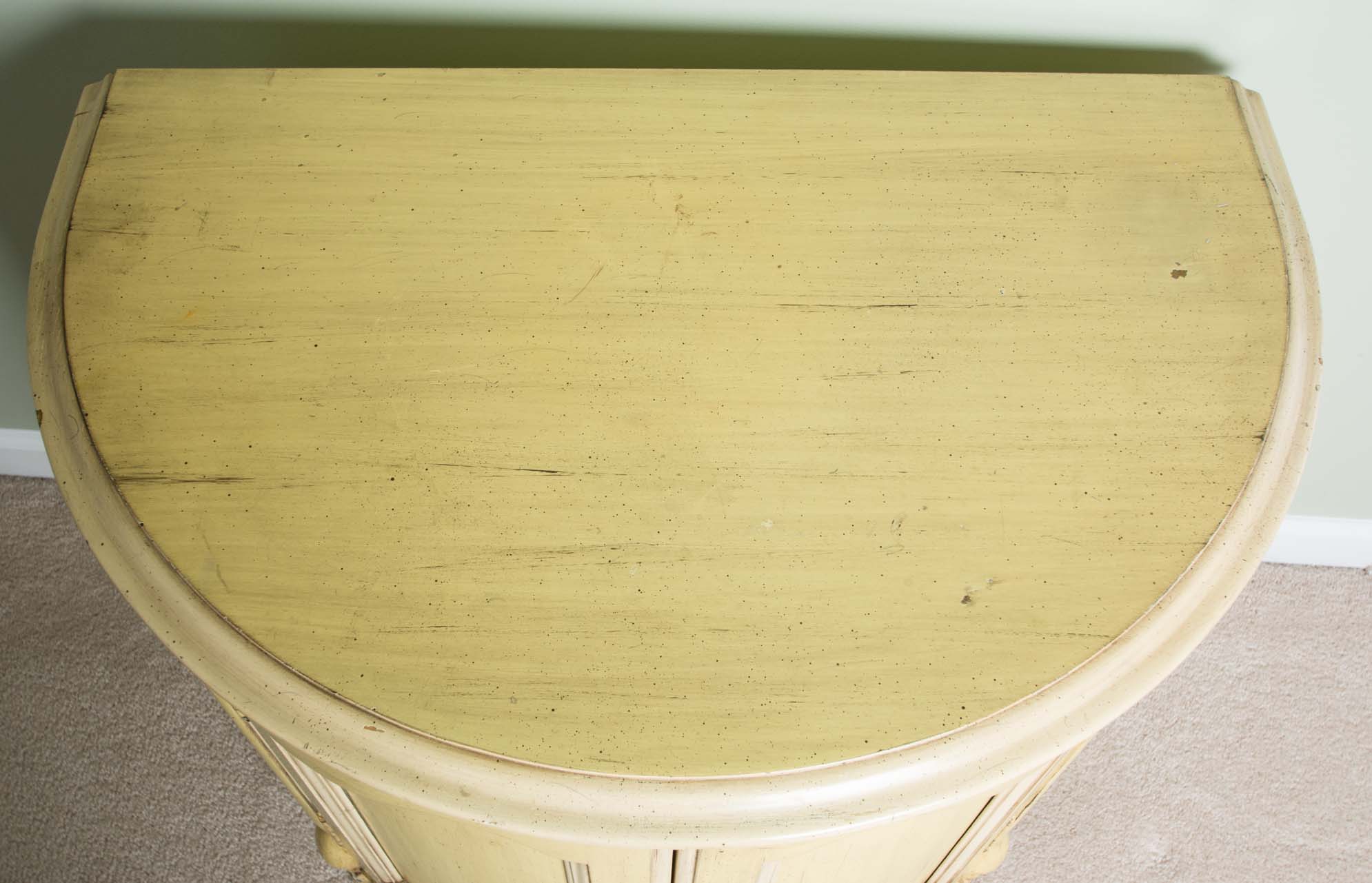 French Provincial Style Demilune Side Table