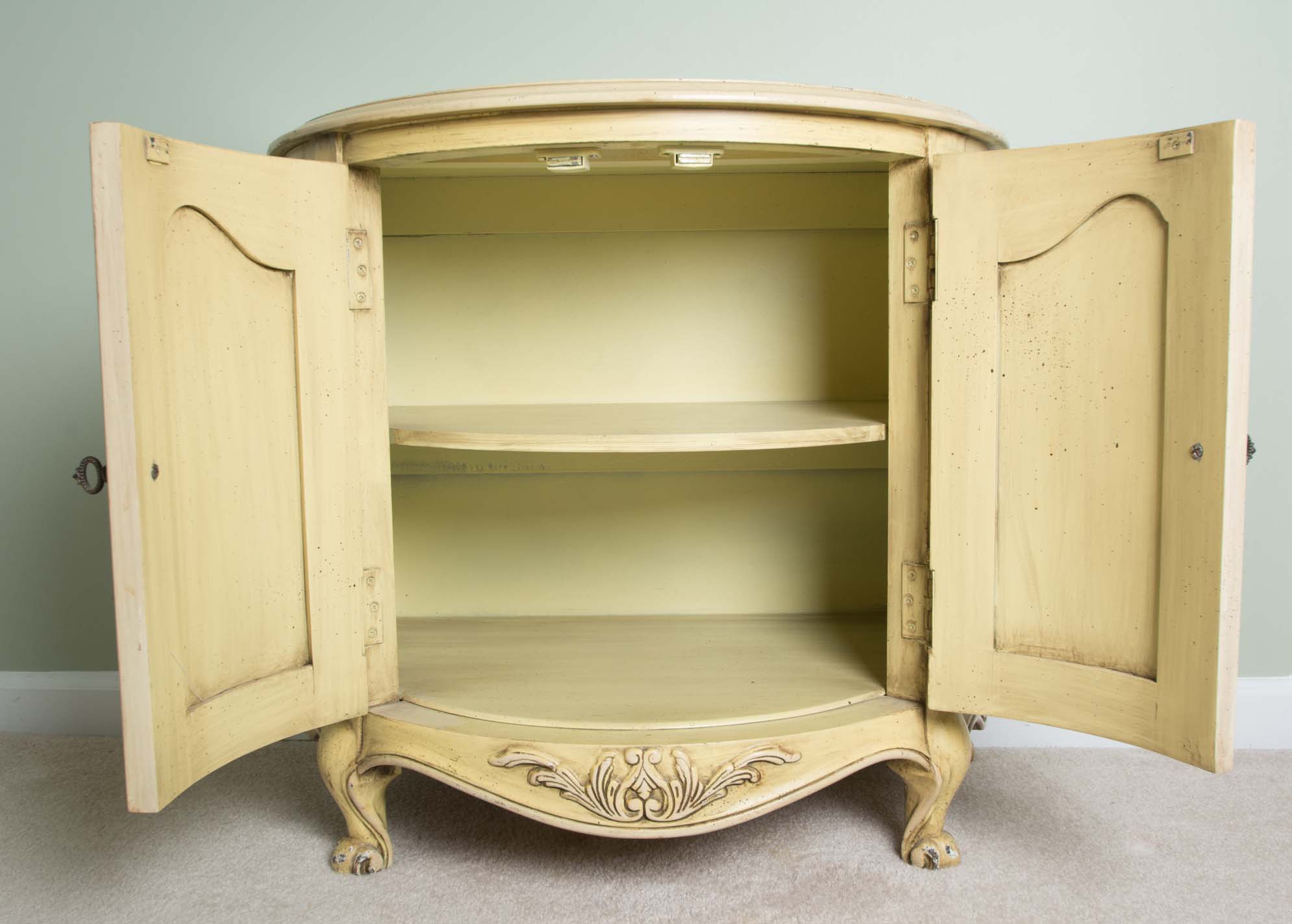 French Provincial Style Demilune Side Table