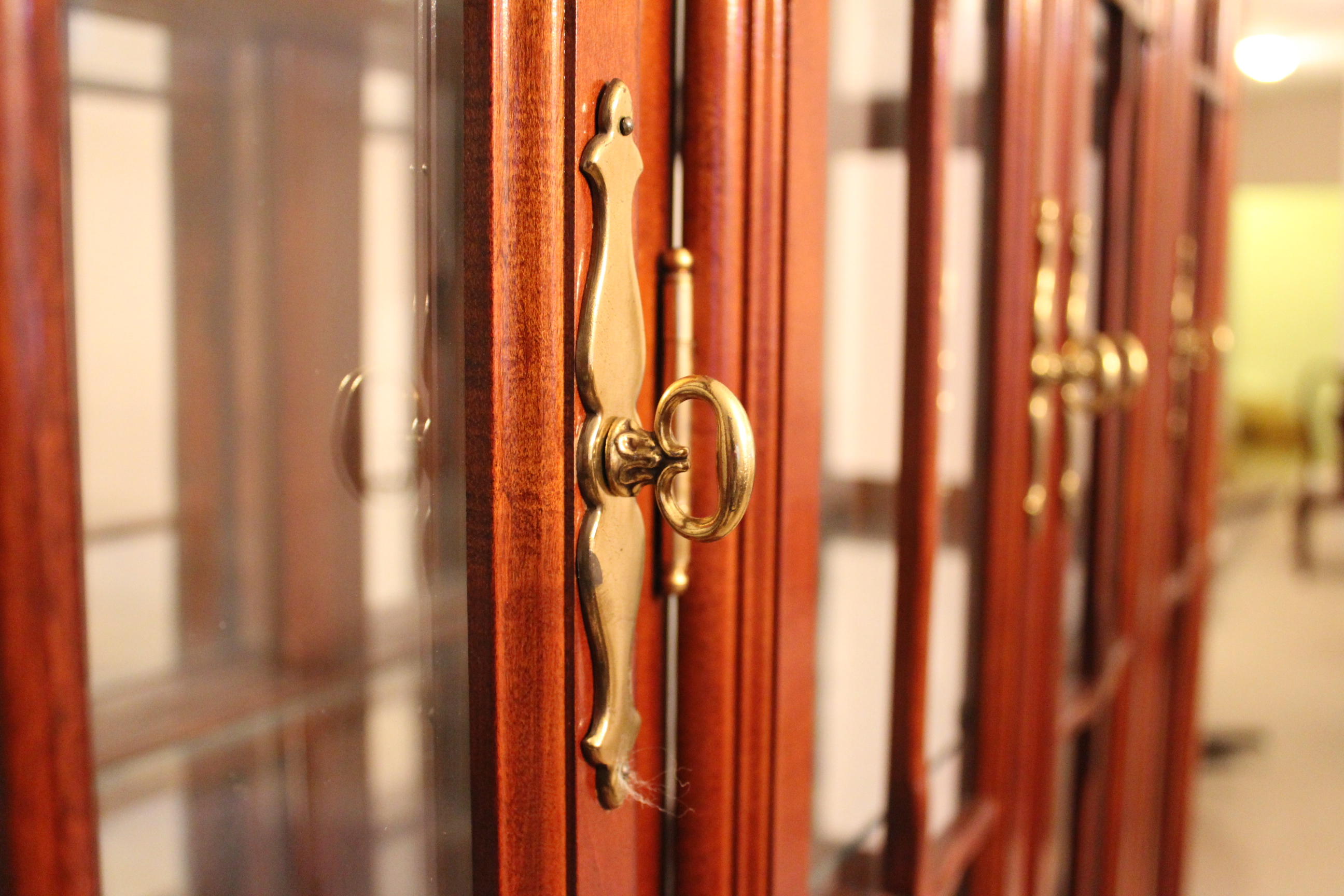 Queen Anne Style Cherry China Cabinet and Hutch